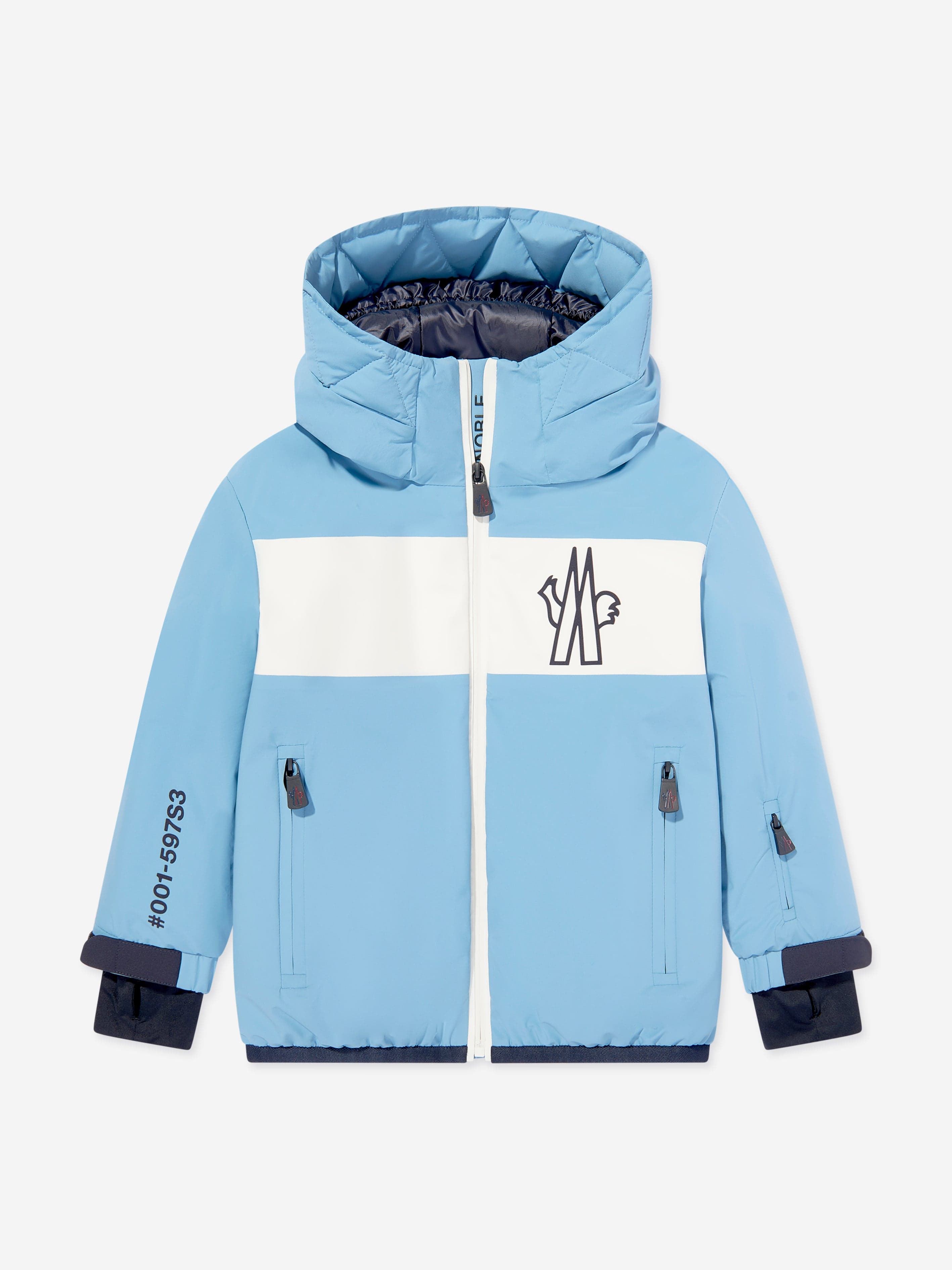 Moncler Enfant Kids Grenoble Brech Down Padded Jacket in Blue