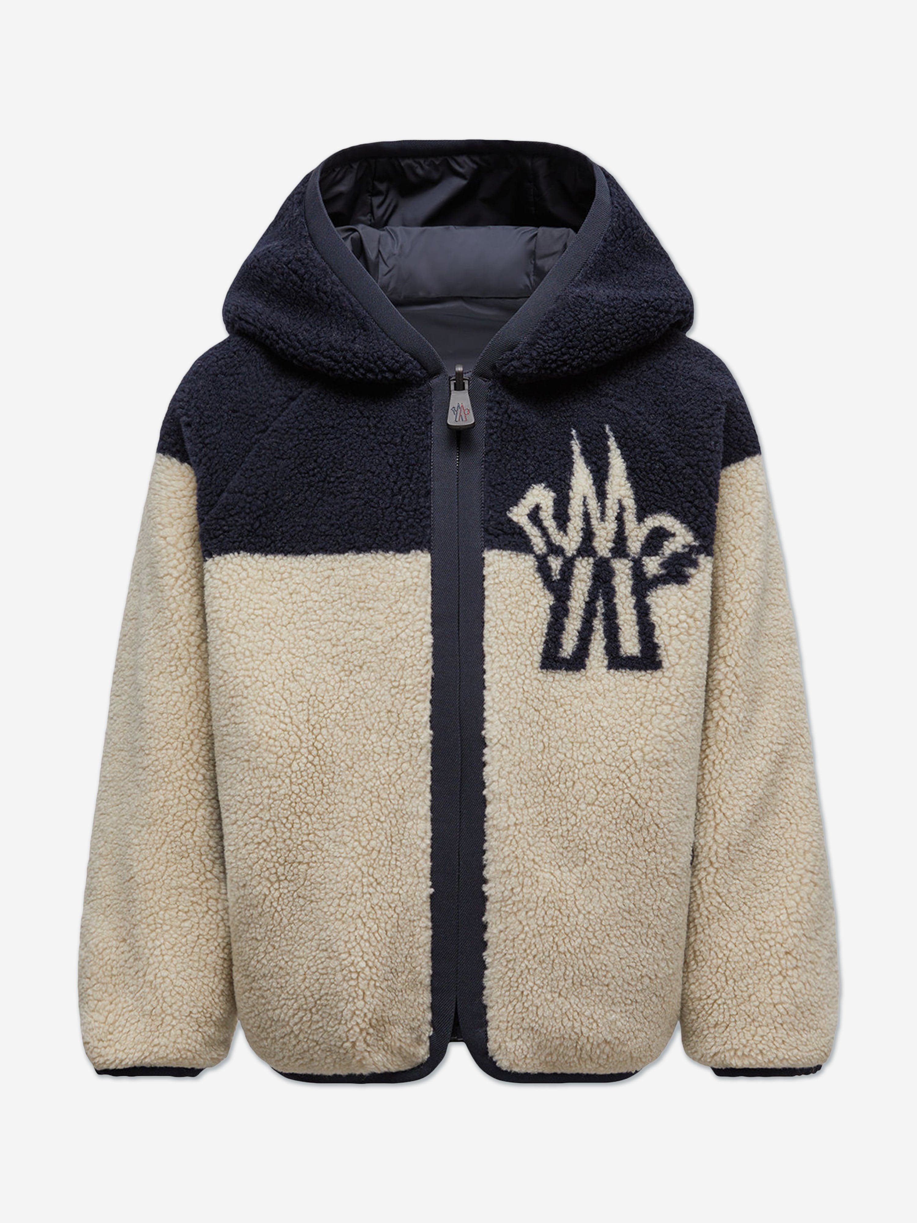 Moncler Enfant Kids Grenoble Reversible Zip Up Cardigan in Ivory