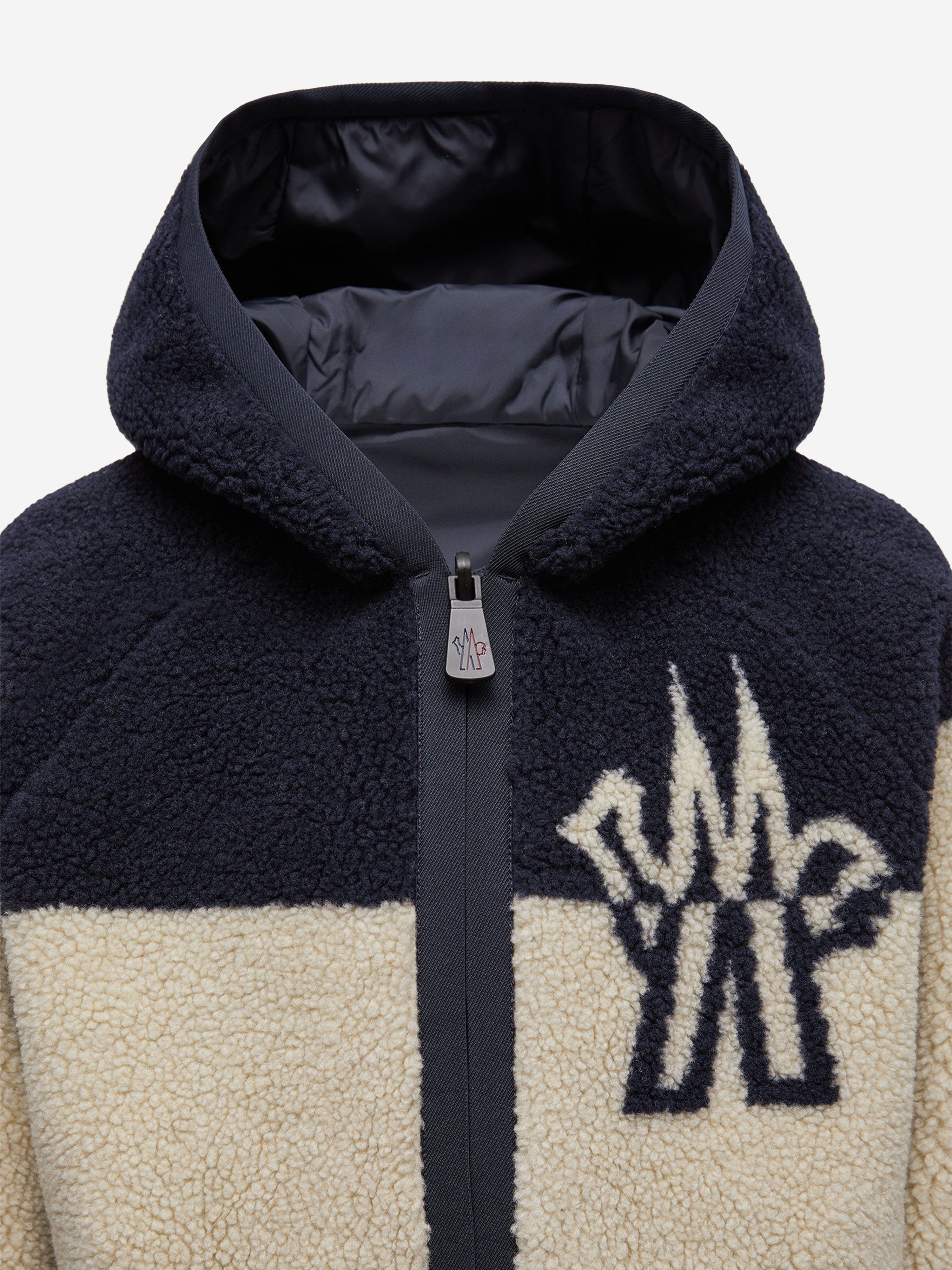 Moncler Enfant Kids Grenoble Reversible Zip Up Cardigan in Ivory