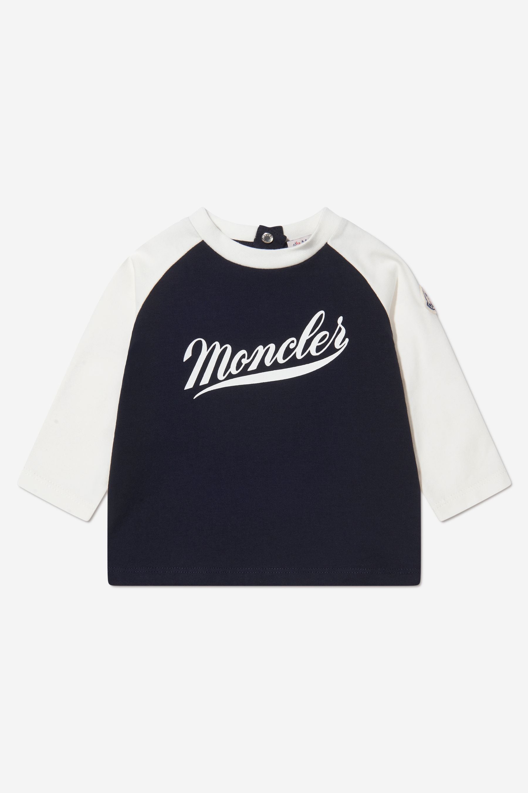 Moncler Enfant Baby Boys Long Sleeve Logo T-Shirt in Navy