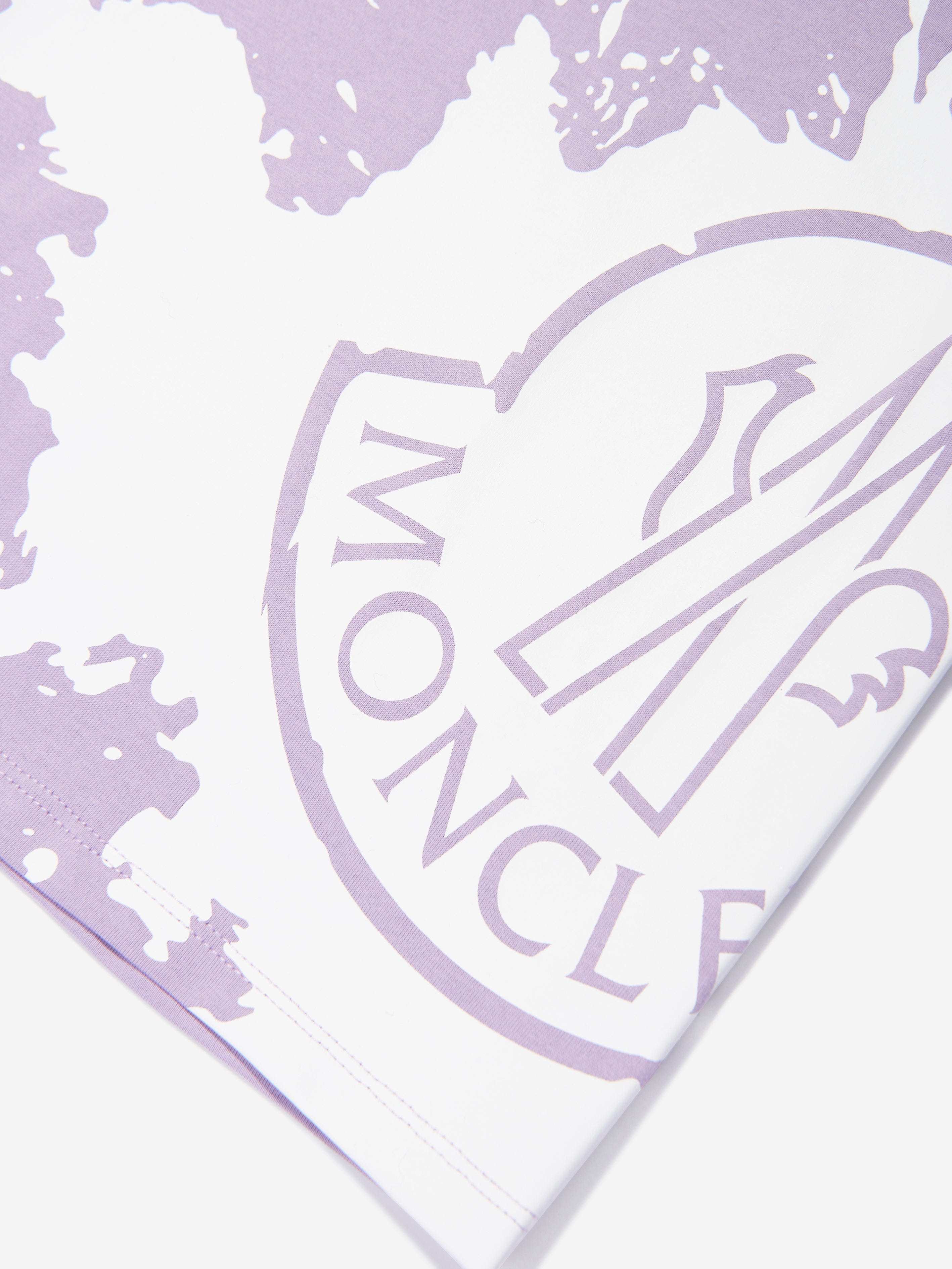 Moncler Enfant Girls Logo Print T-Shirt in Lilac