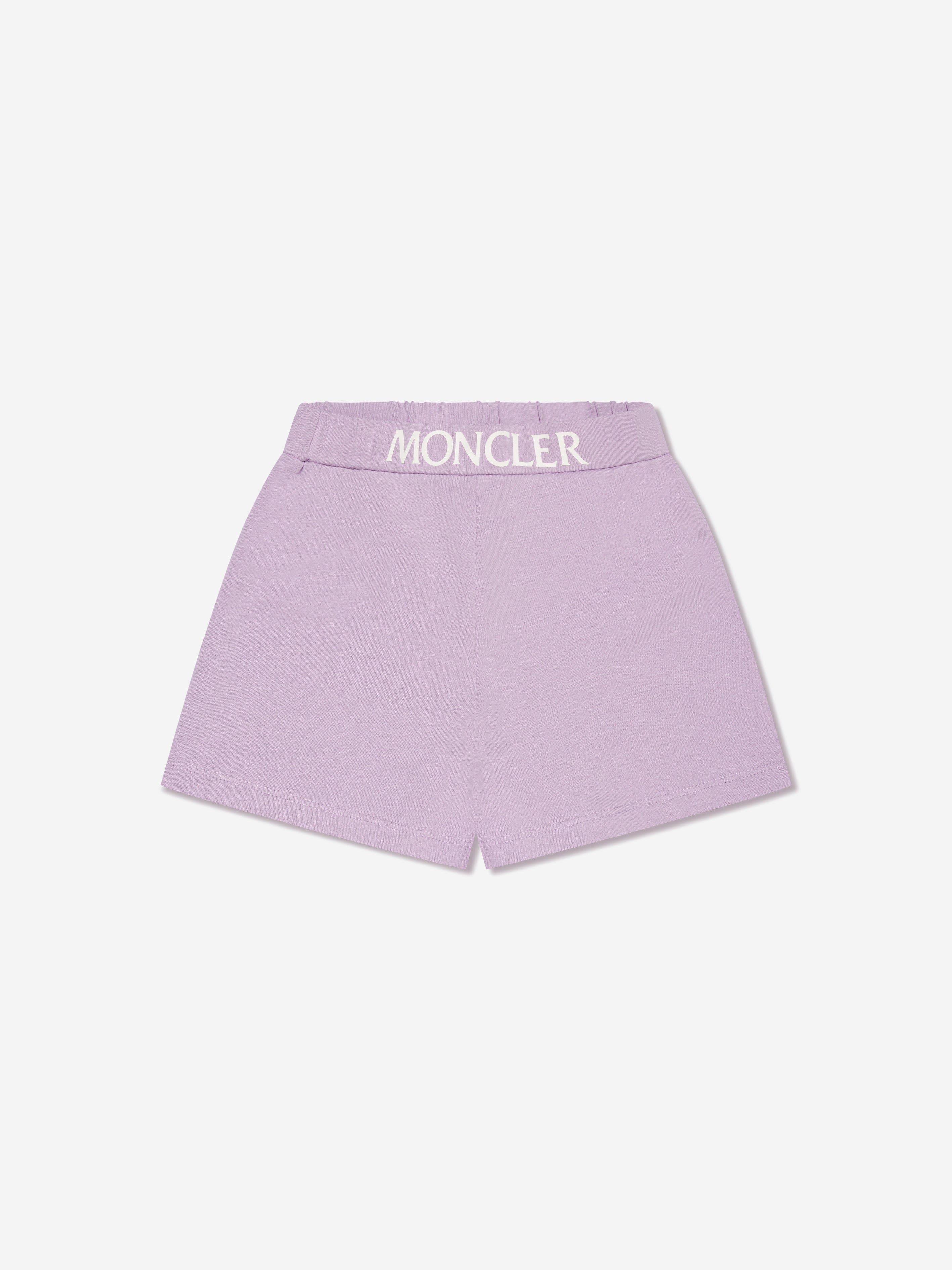 Moncler Enfant Baby Girls Logo Shorts in Lilac