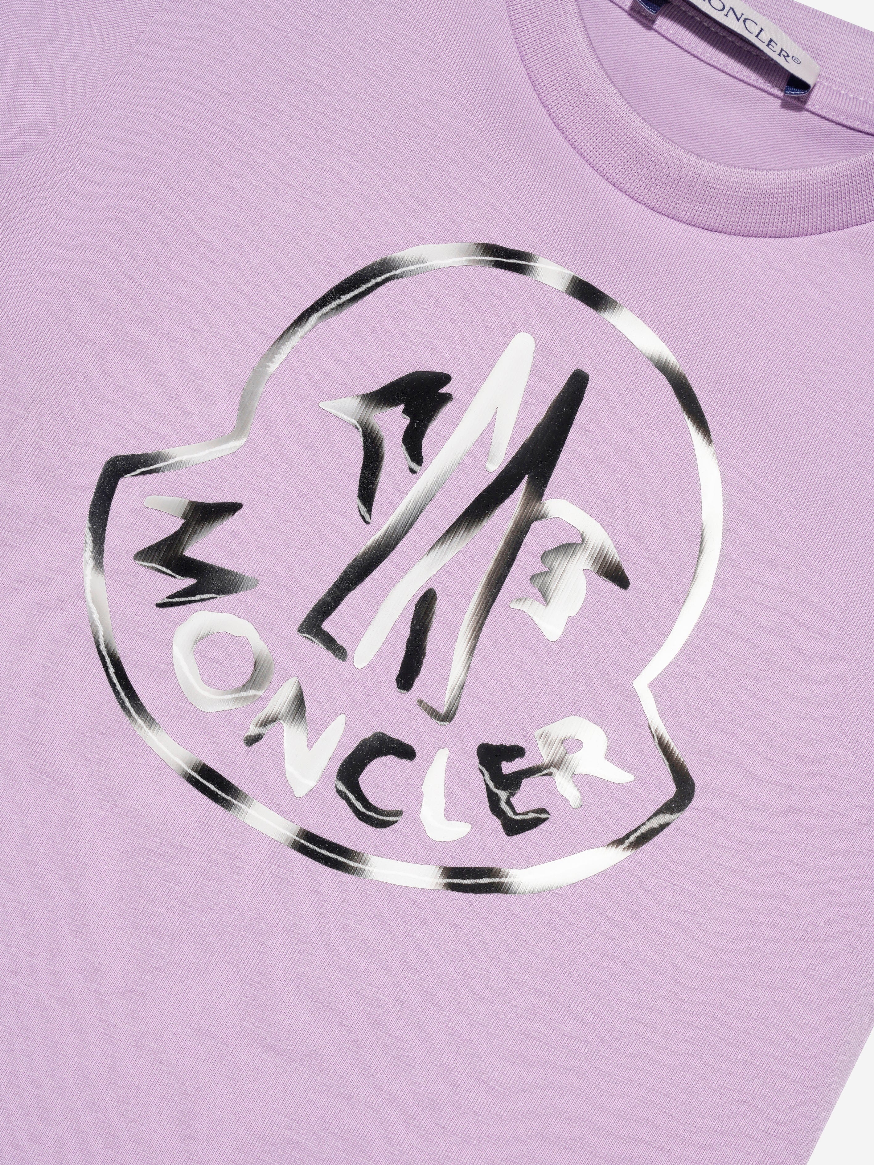 Moncler Enfant Baby Girls Logo T-Shirt in Lilac