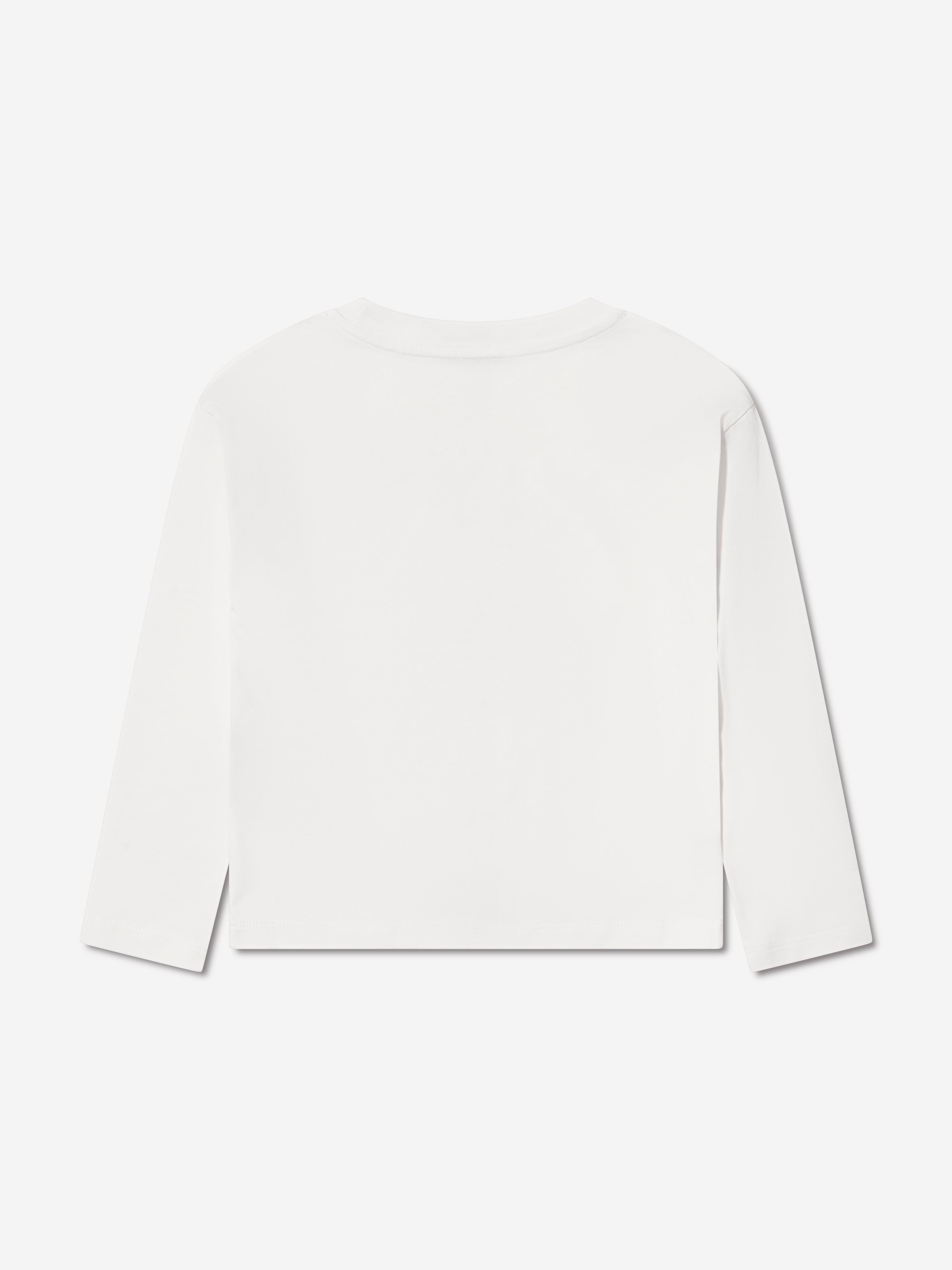 Moncler Enfant Girls Long Sleeve Logo T-Shirt in White