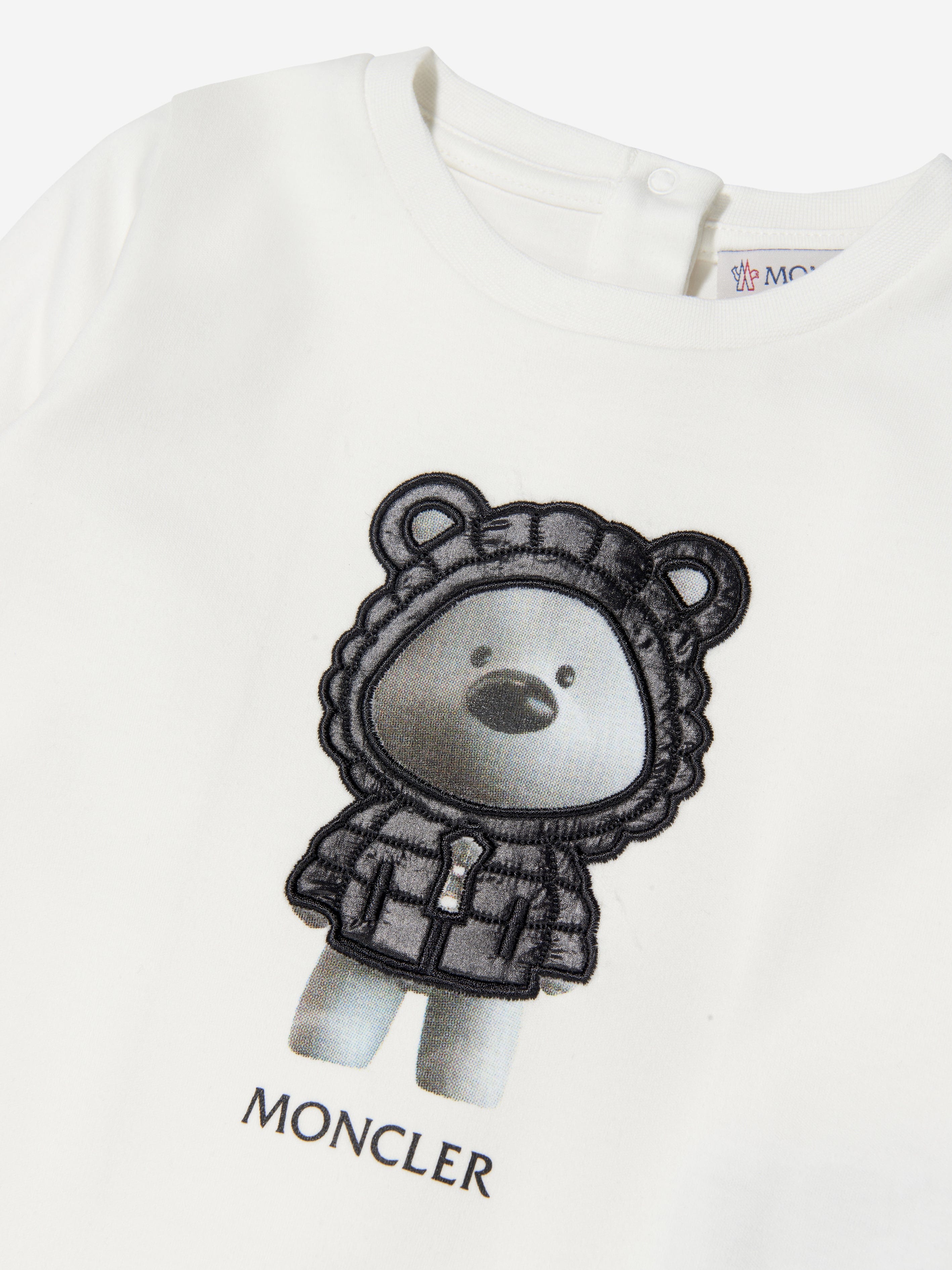 Moncler Enfant Baby Bear Print Babygrow