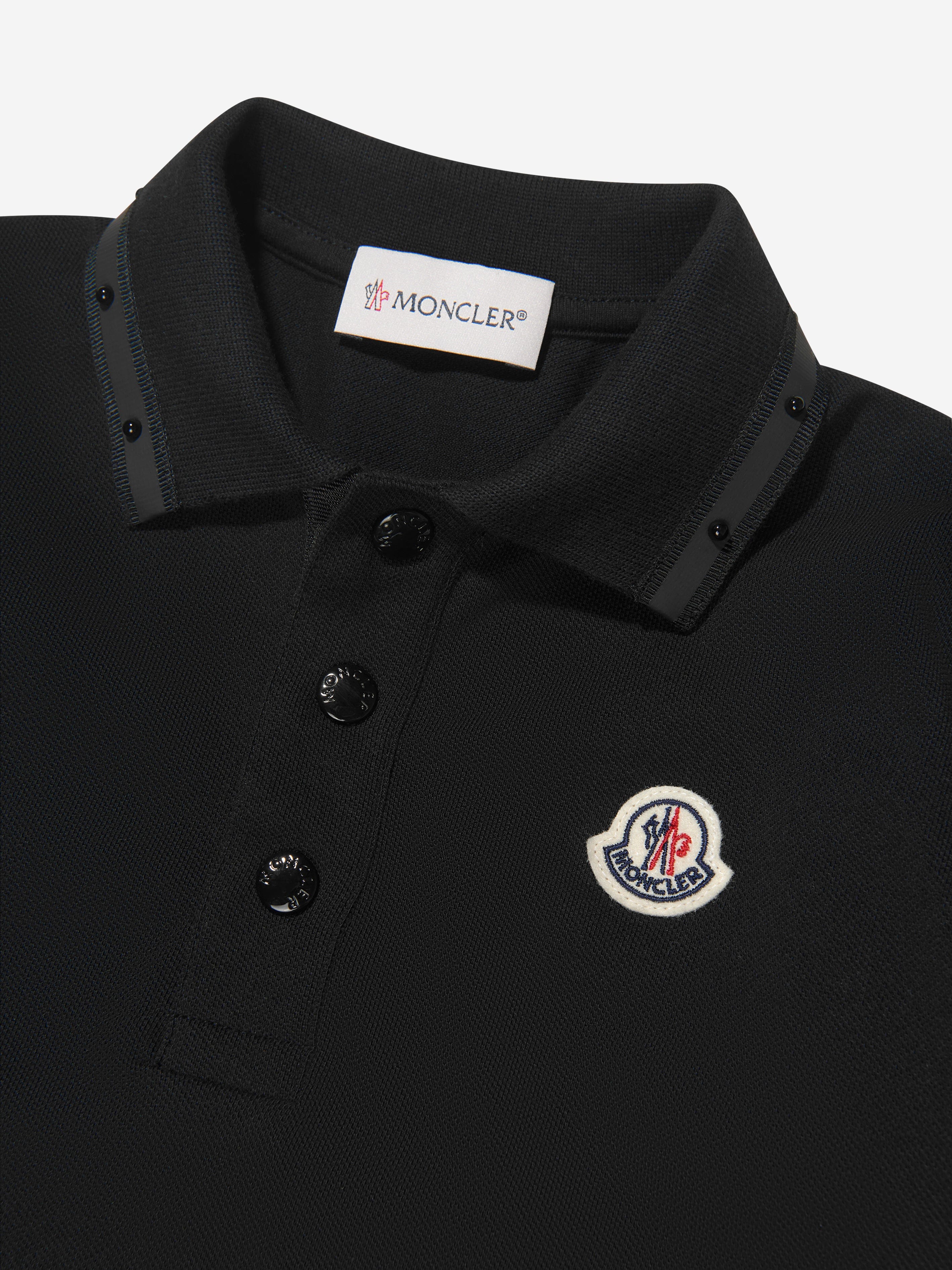 Moncler Enfant Boys Tipped Collar Logo Polo Shirt