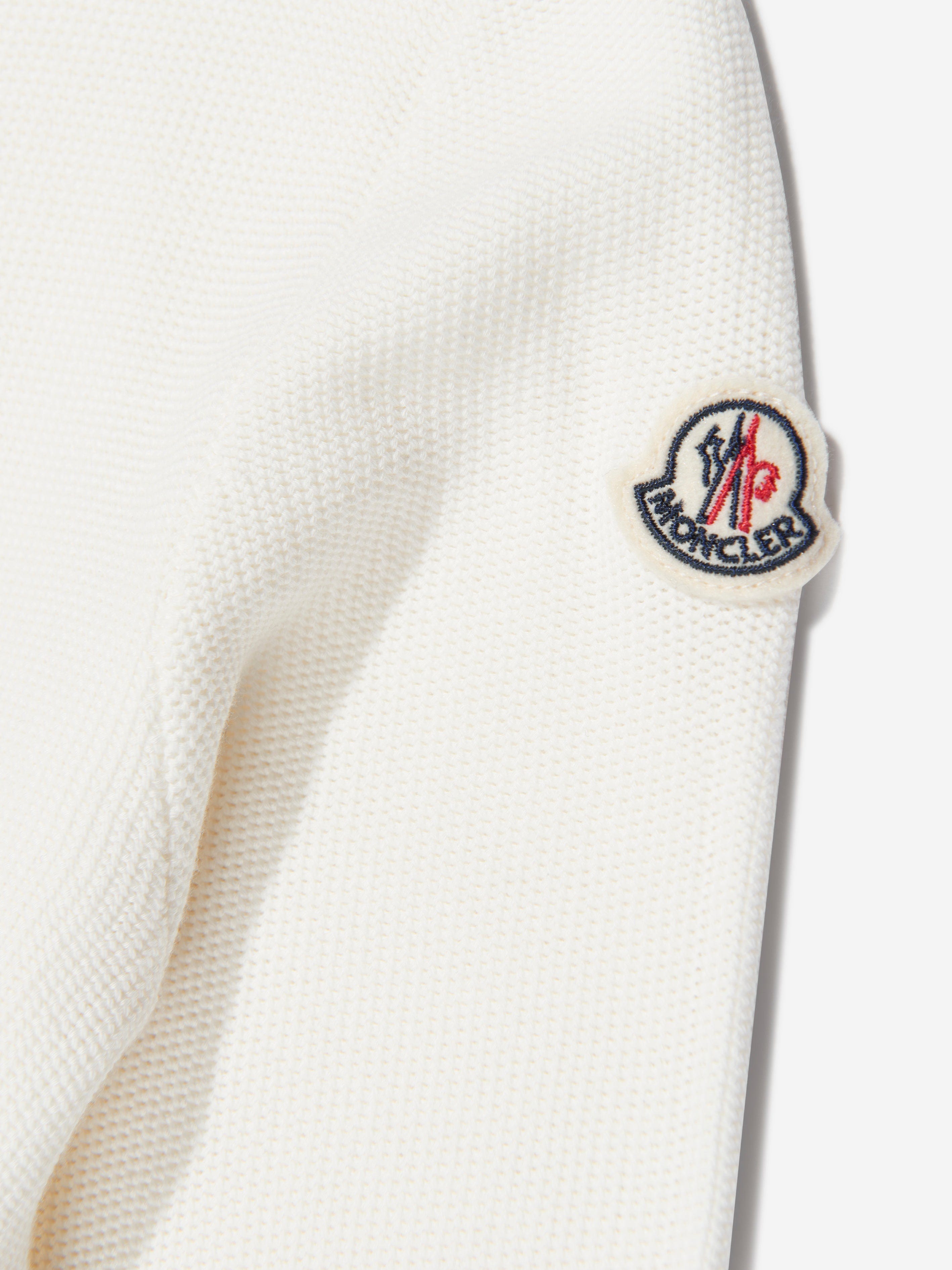 Moncler Enfant Girls Long Sleeve Polo Dress in White