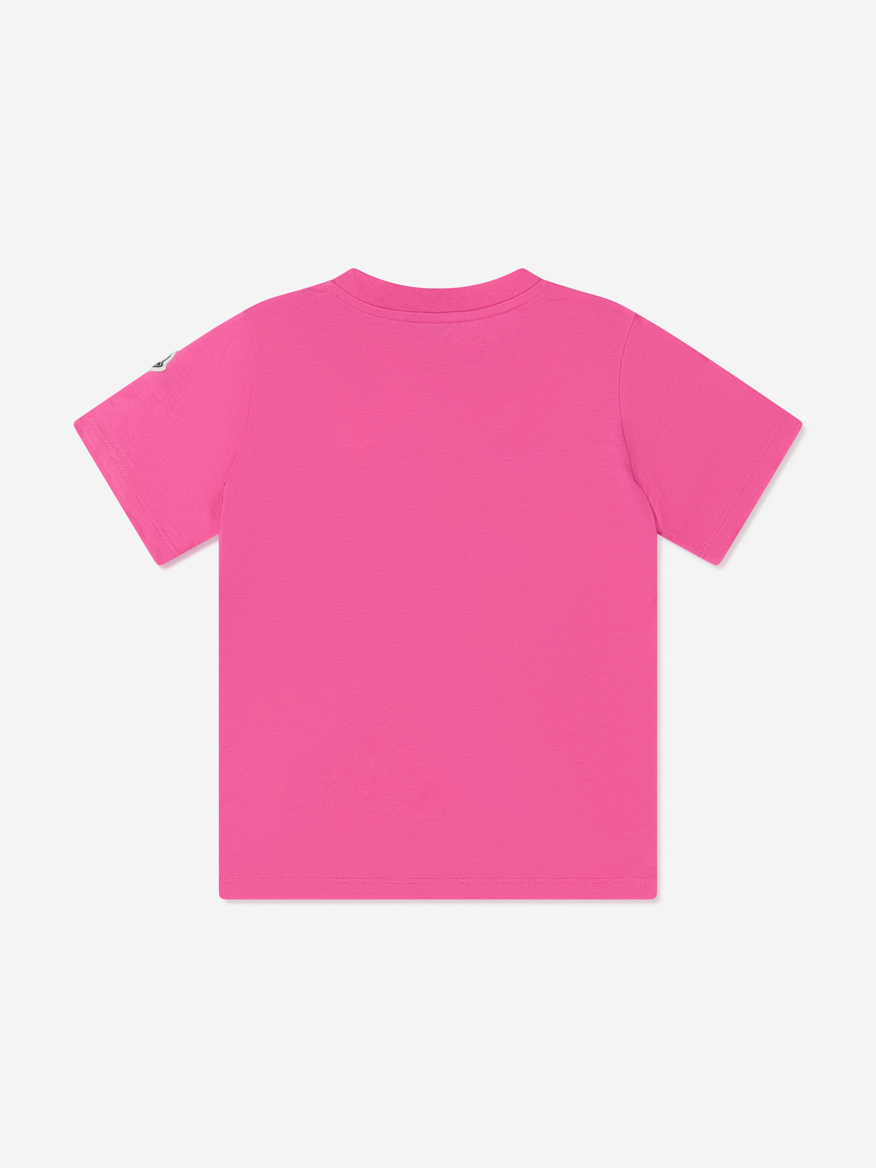 Moncler Enfant Girls Logo Print T-Shirt in Pink