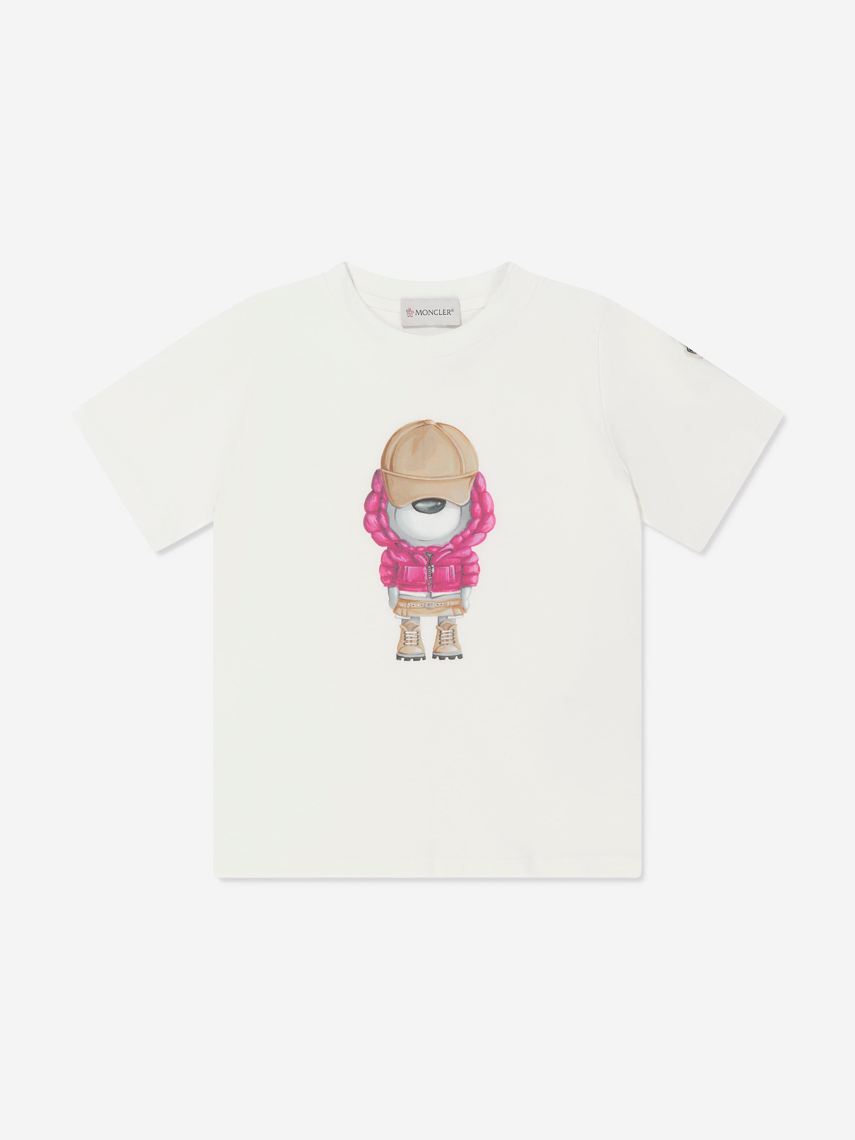 Moncler Enfant Girls Bear Print T-Shirt in White