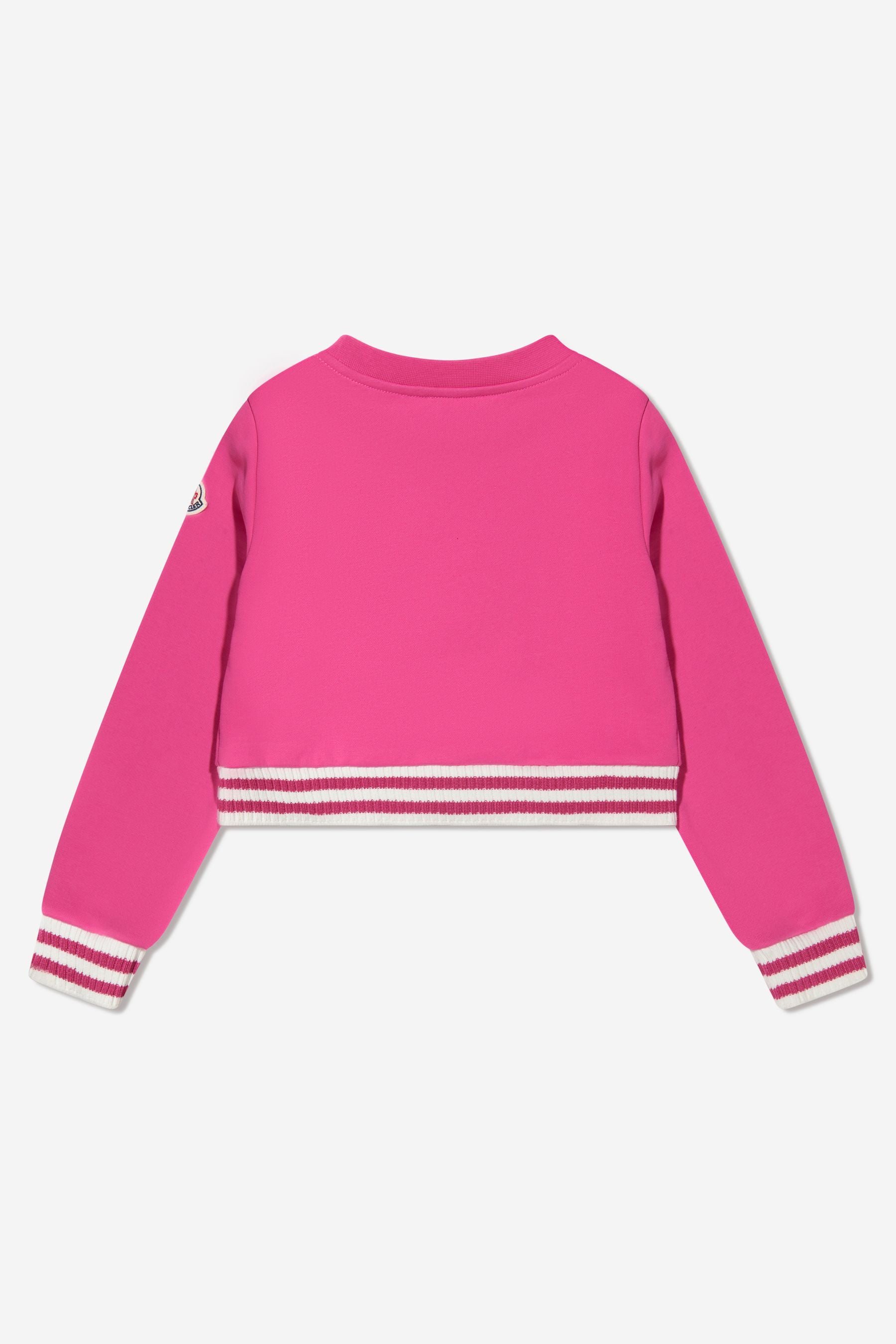 Moncler Enfant Girls Bear Print Sweatshirt in Pink