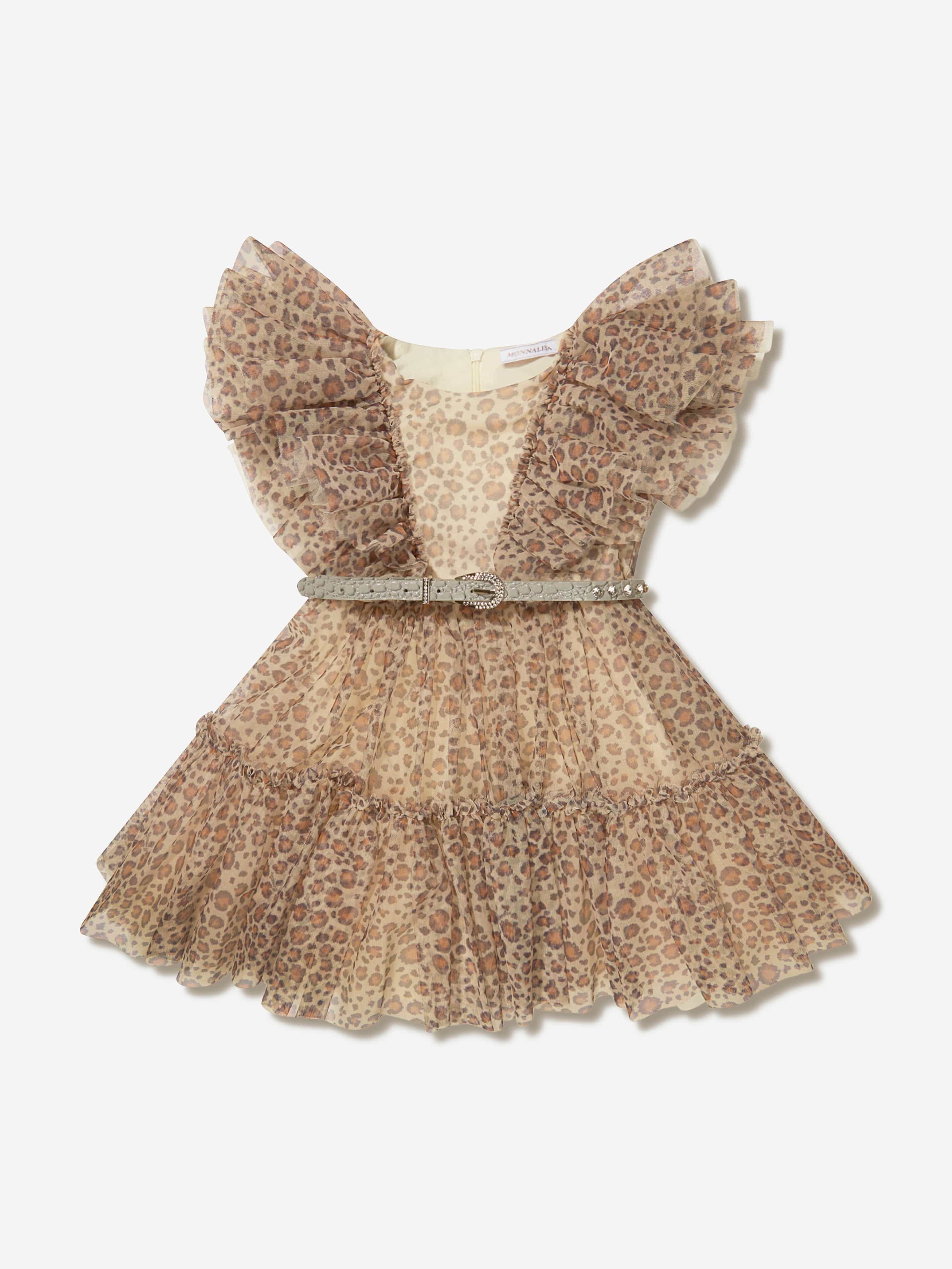 Monnalisa Girls Leopard Spotted Tutu Dress