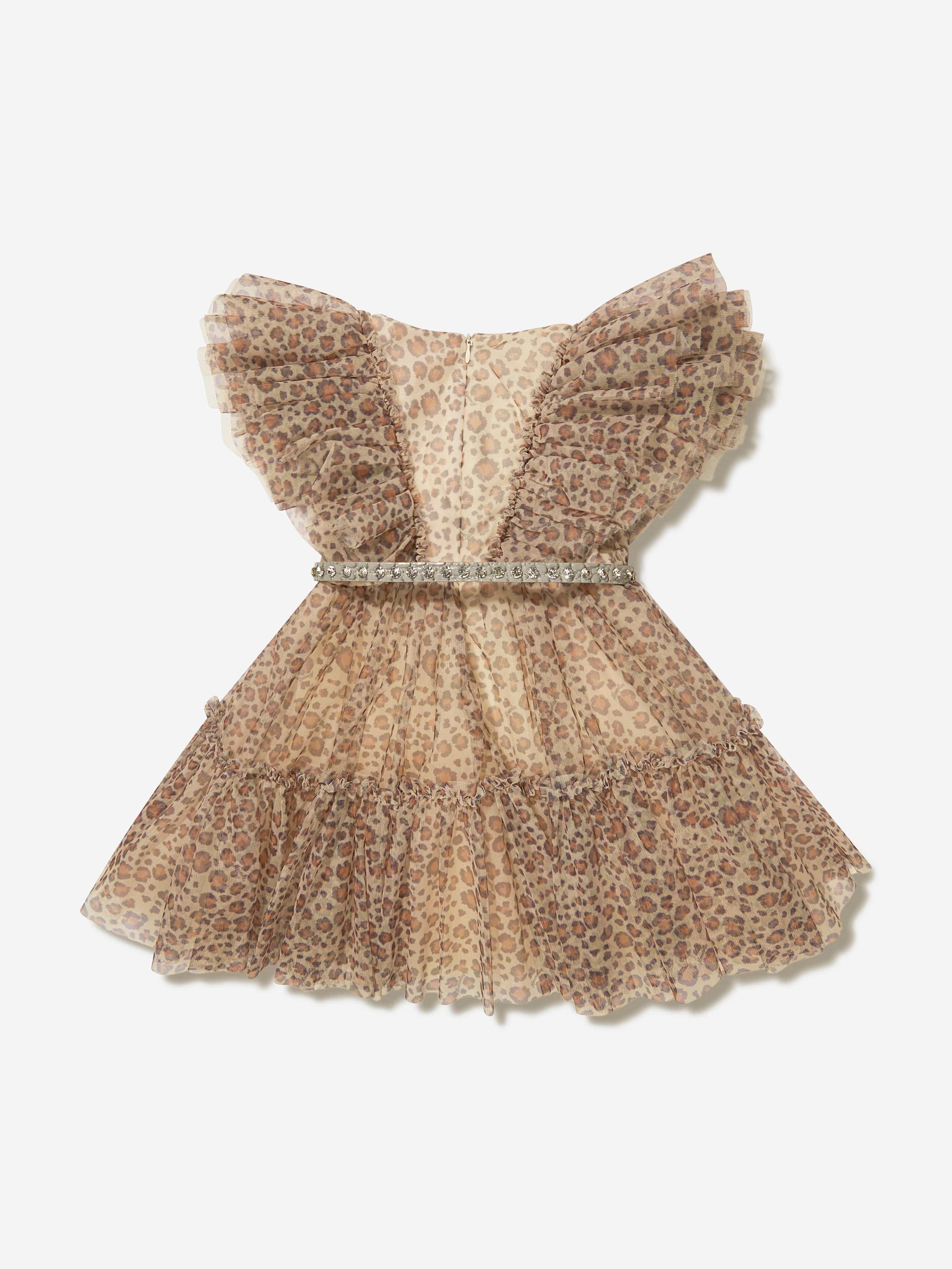 Monnalisa Girls Leopard Spotted Tutu Dress