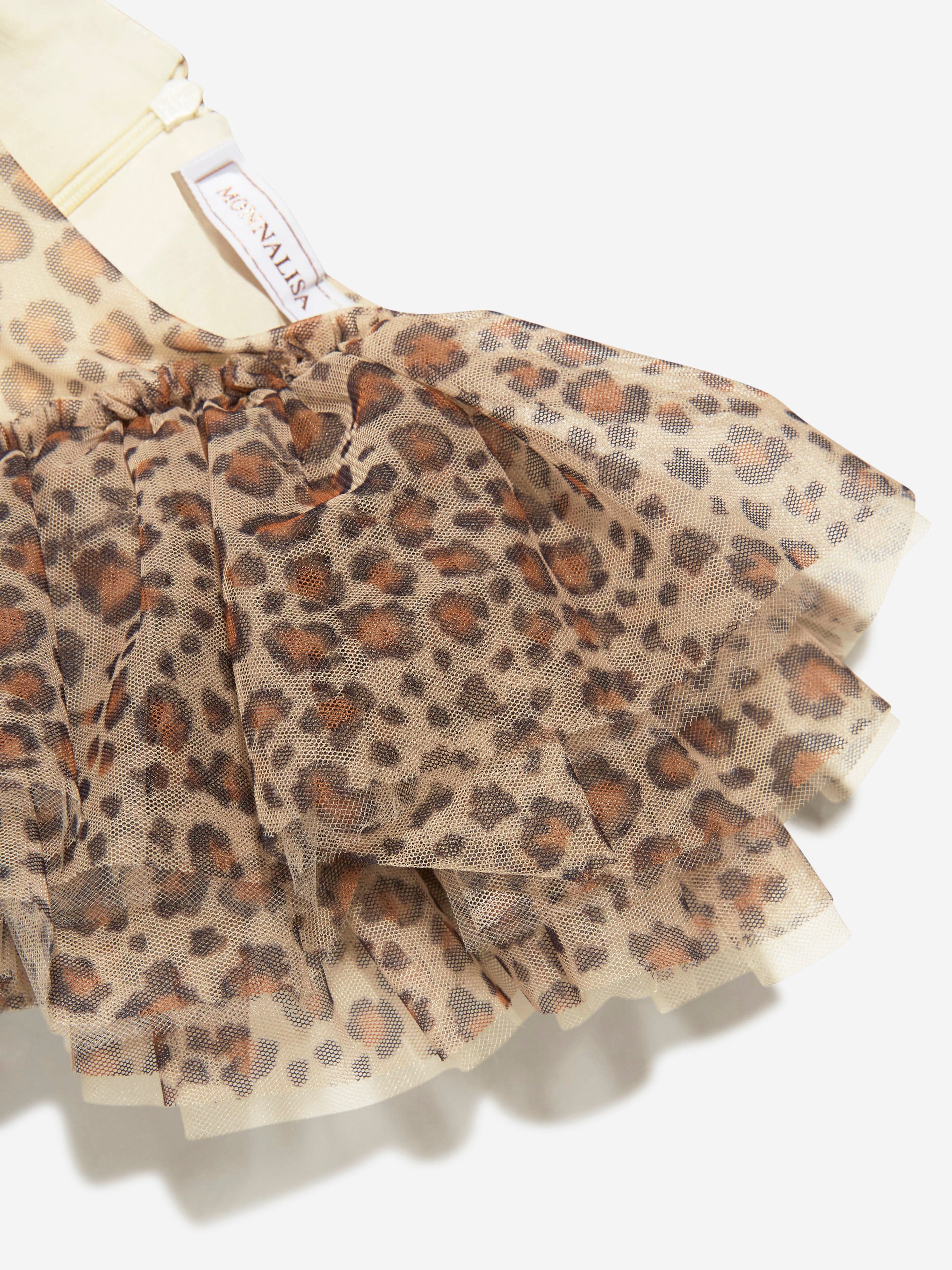 Monnalisa Girls Leopard Spotted Tutu Dress