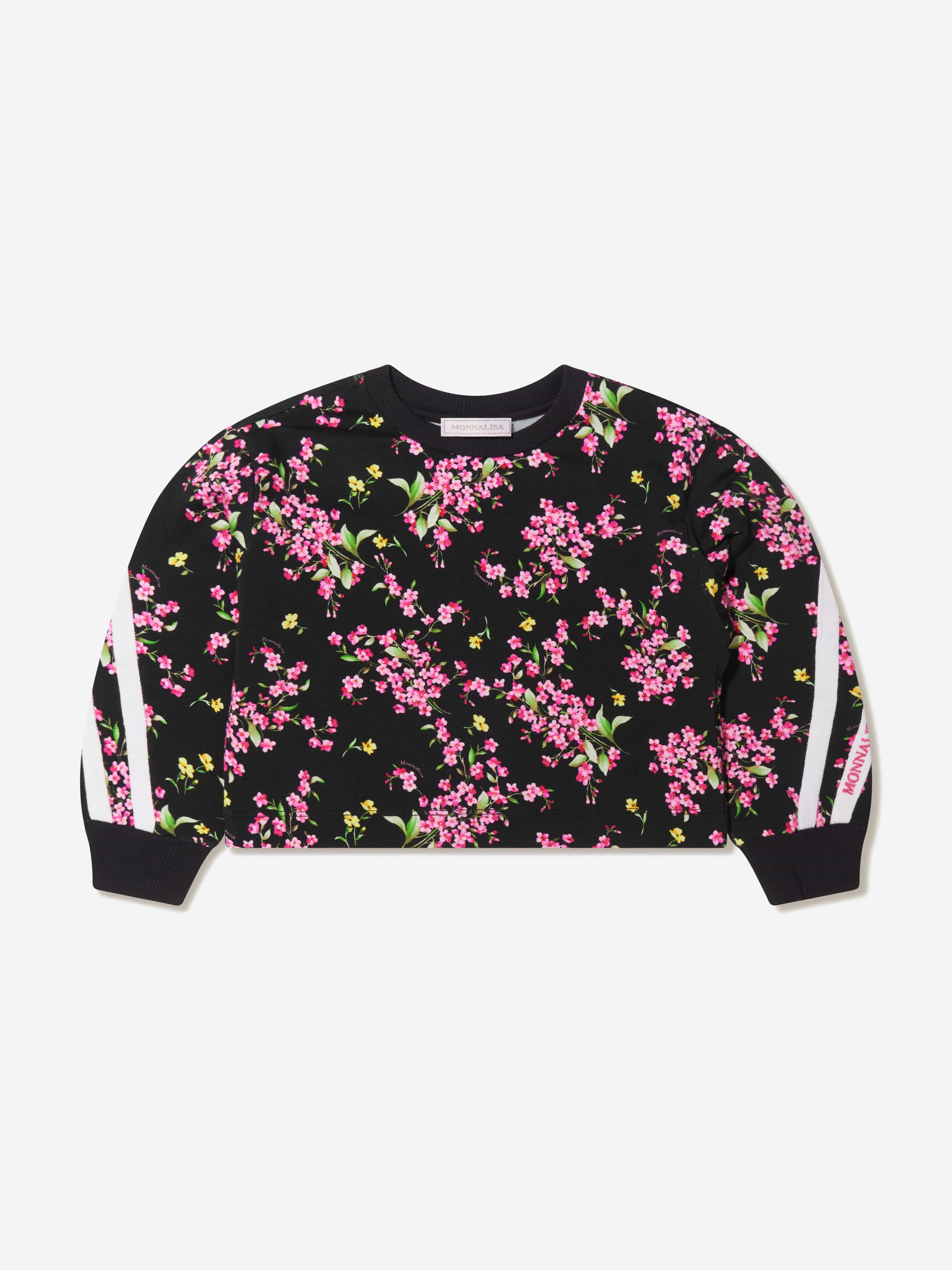 Monnalisa Girls Floral Cropped Sweatshirt