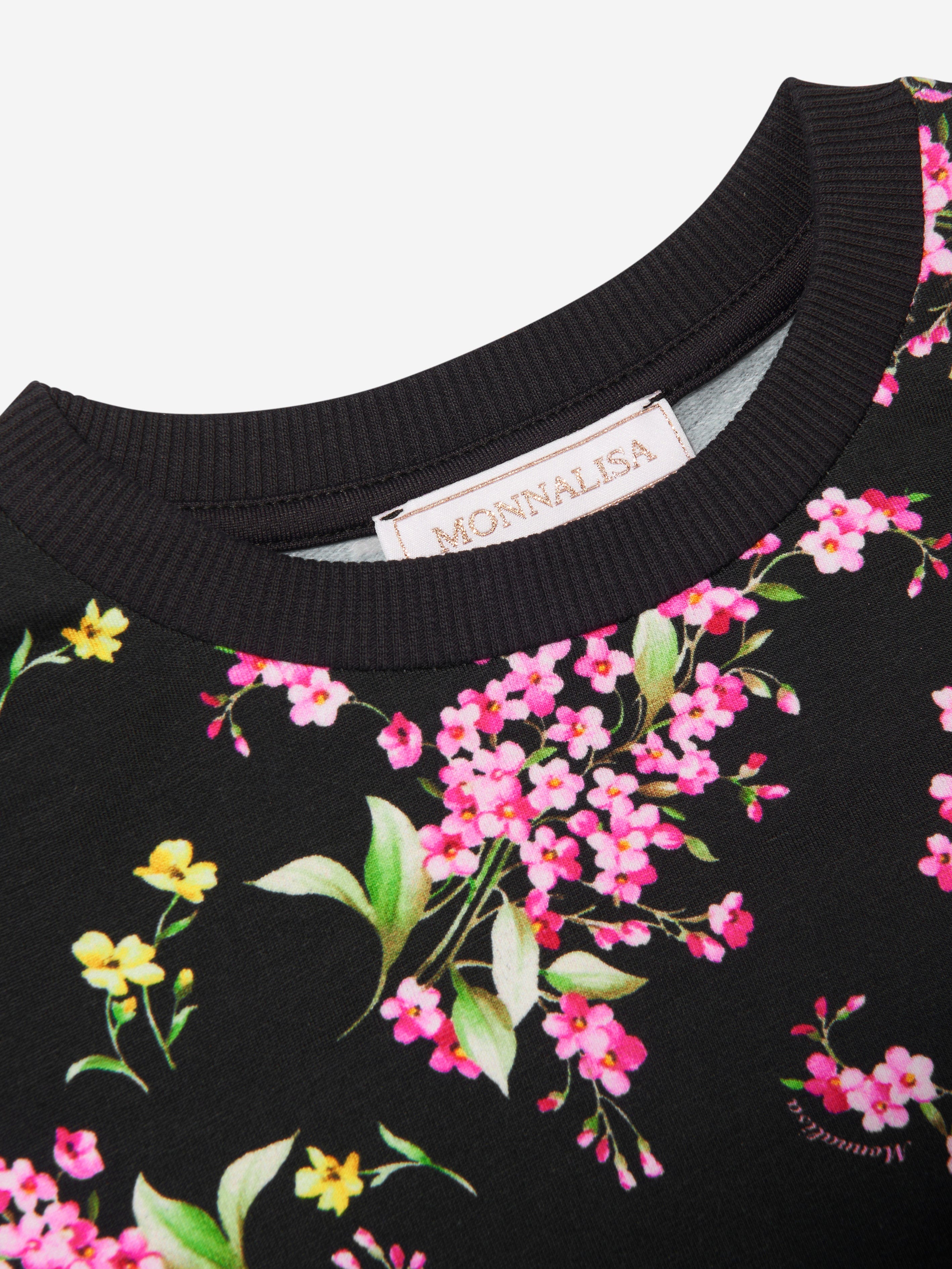 Monnalisa Girls Floral Cropped Sweatshirt