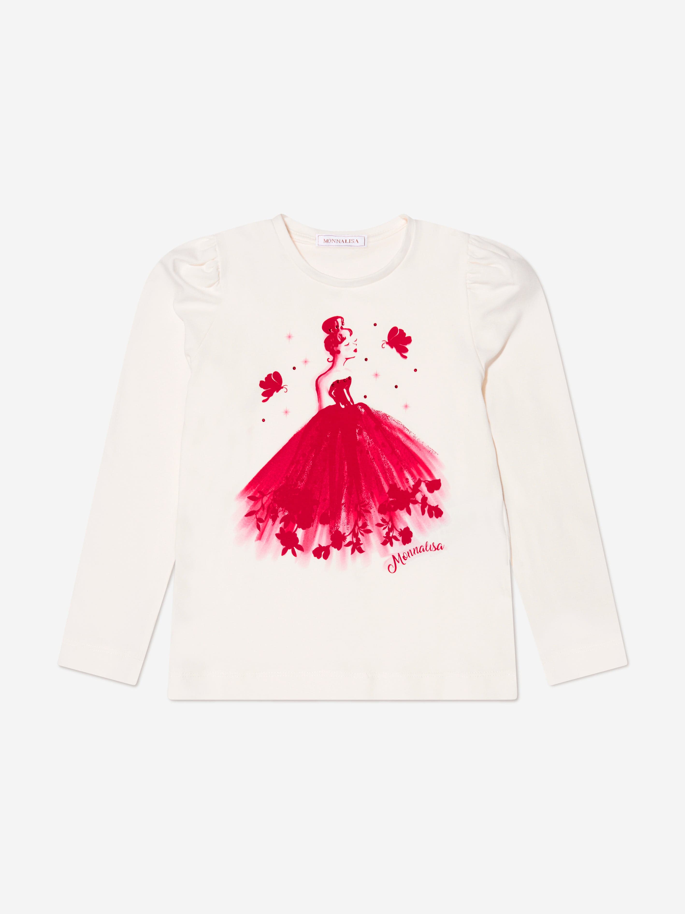 Monnalisa Girls Long Sleeve Ballerina T-Shirt