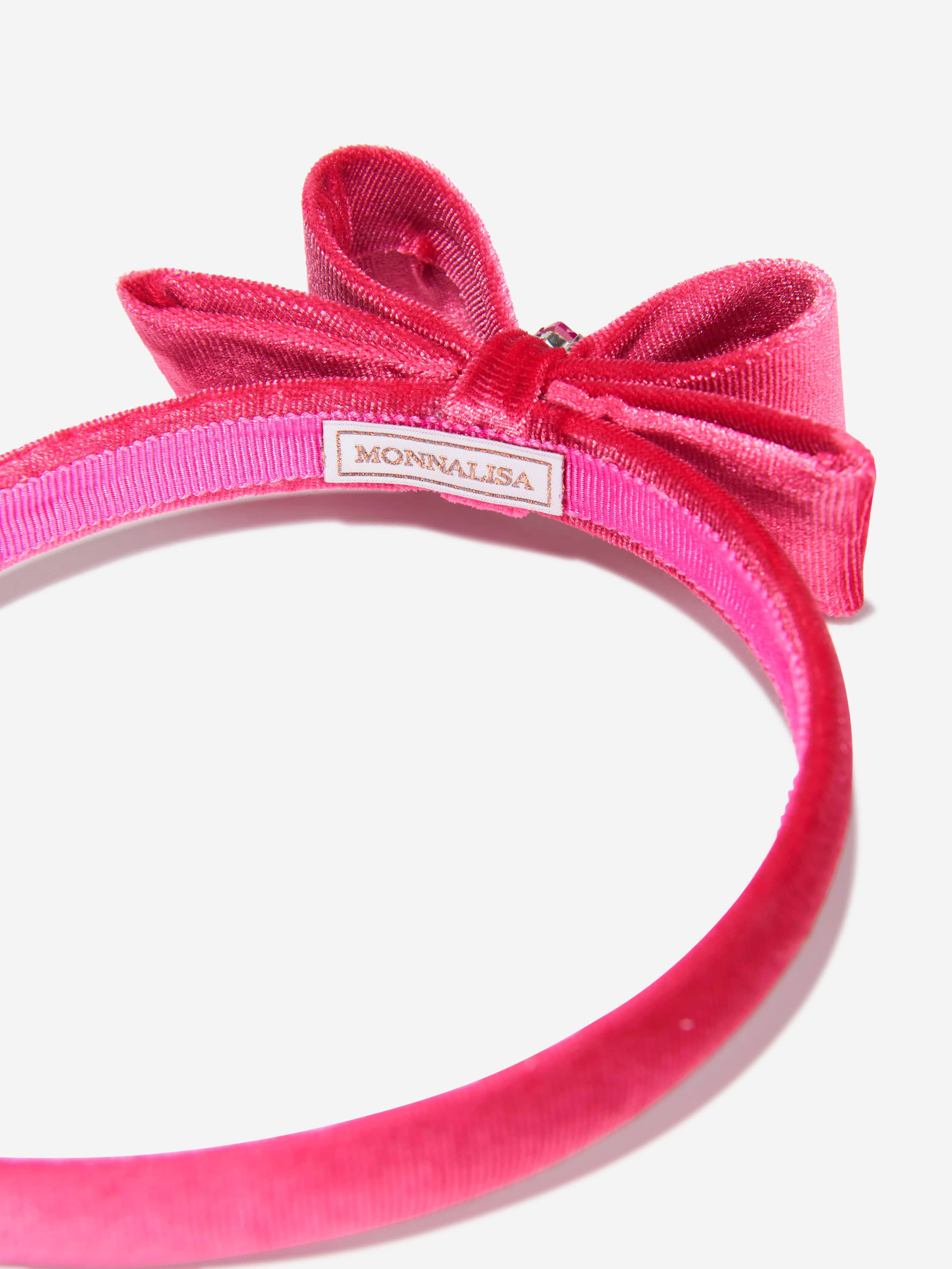 Monnalisa Girls Velvet Bow Headband