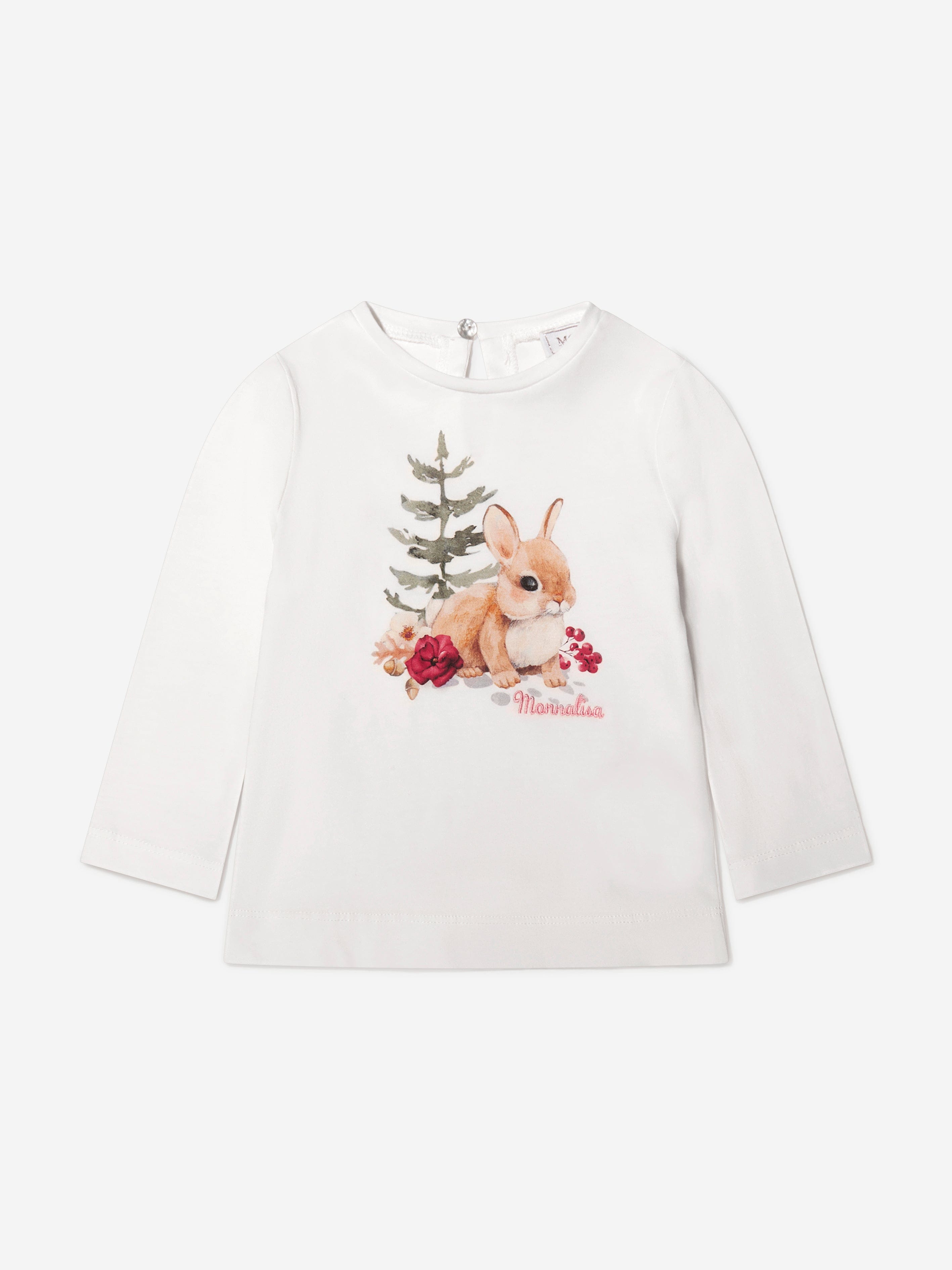 Monnalisa Baby Girls Long Sleeve Bunny T-Shirt