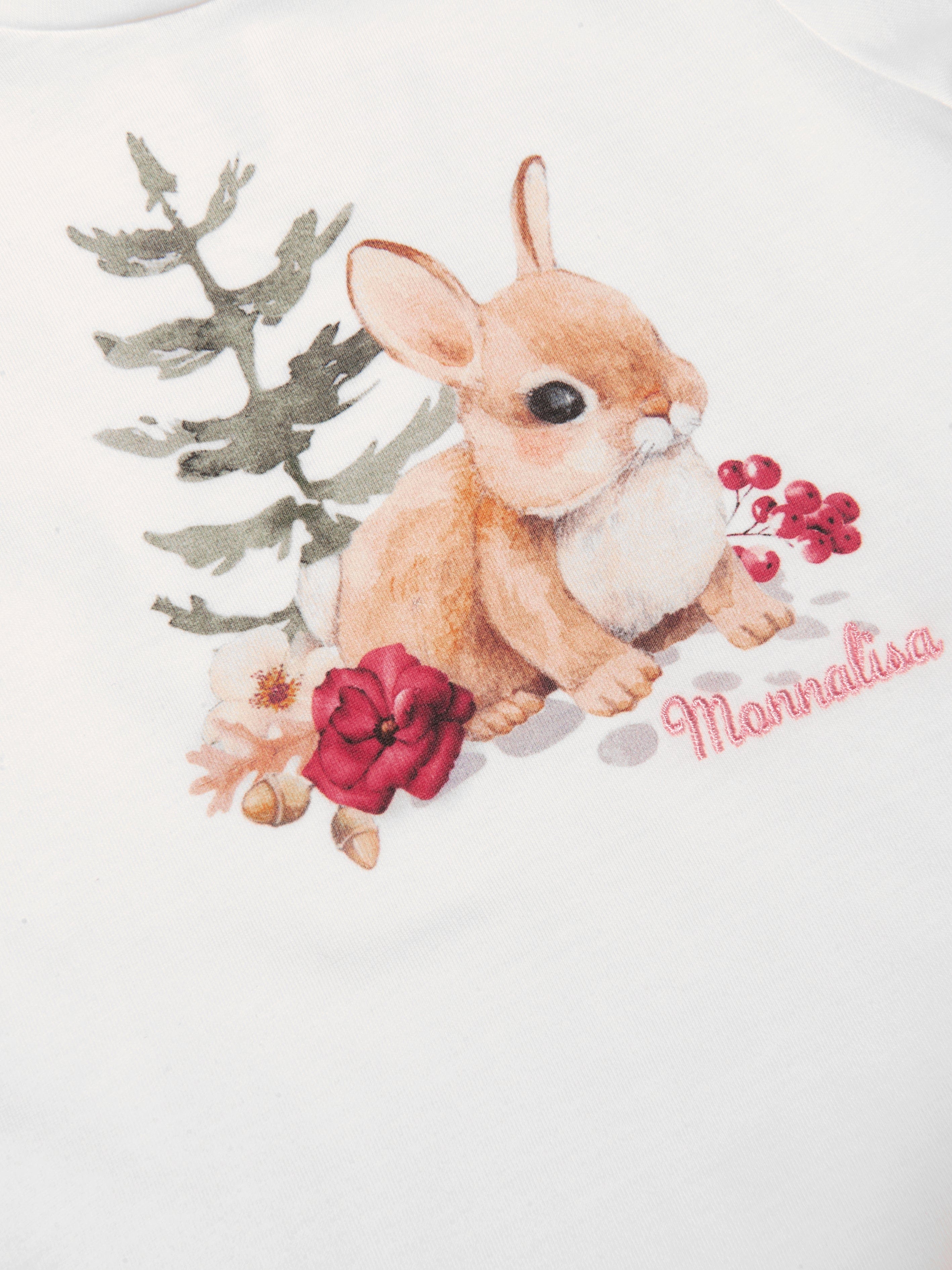 Monnalisa Baby Girls Long Sleeve Bunny T-Shirt