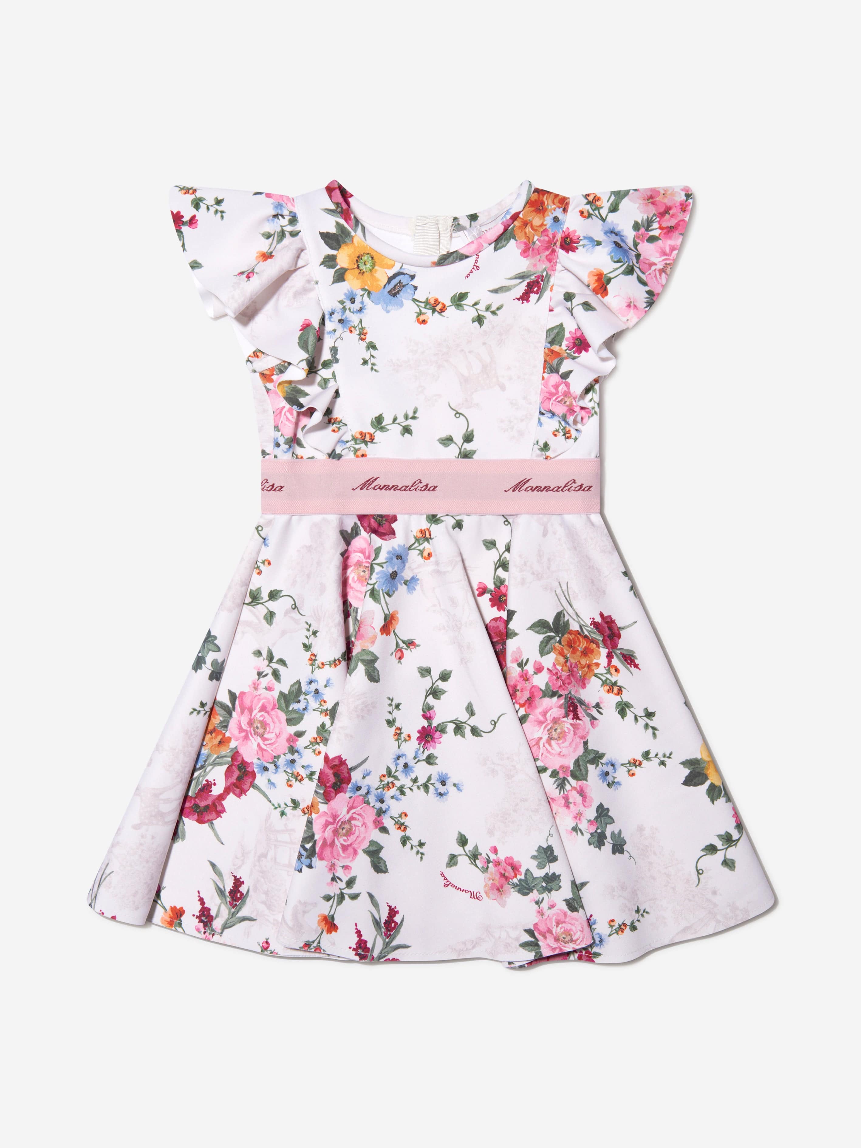 Monnalisa Girls Neoprene Floral Dress