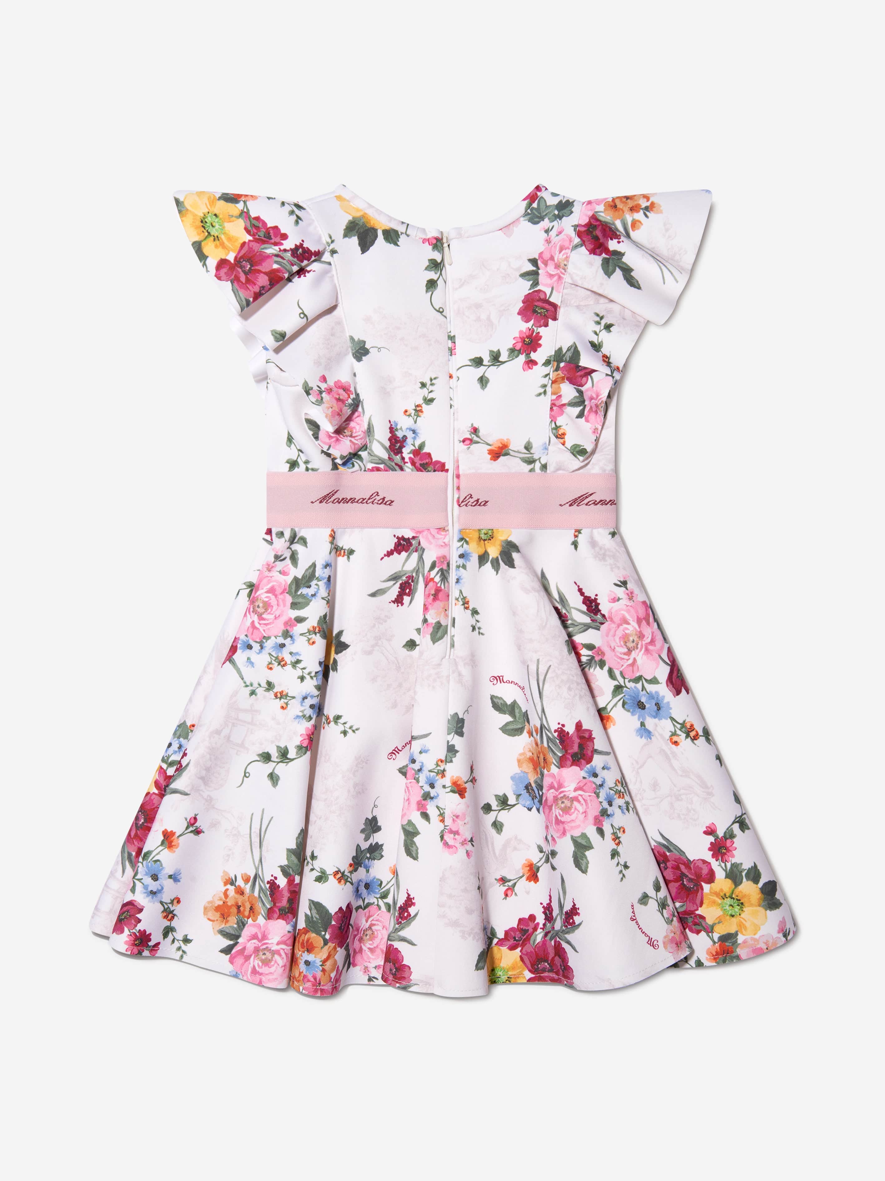 Monnalisa Girls Neoprene Floral Dress