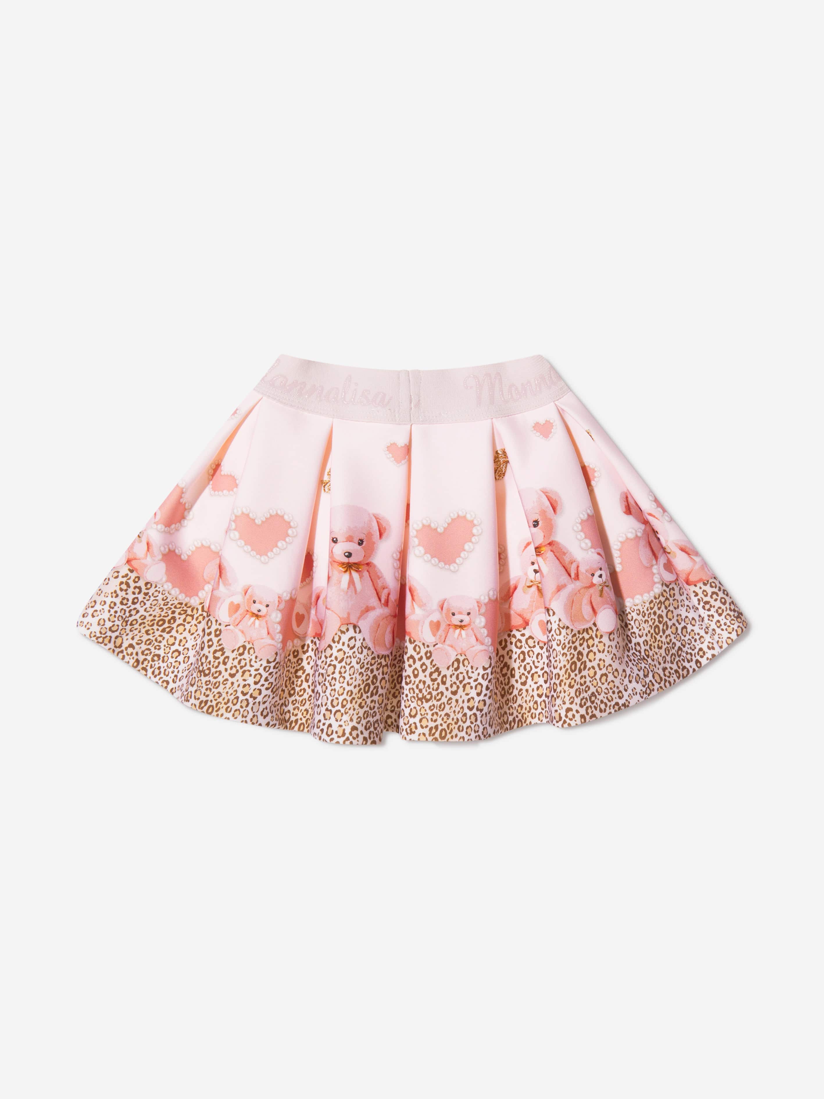 Monnalisa Baby Girls Neoprene Teddy Bear Skirt