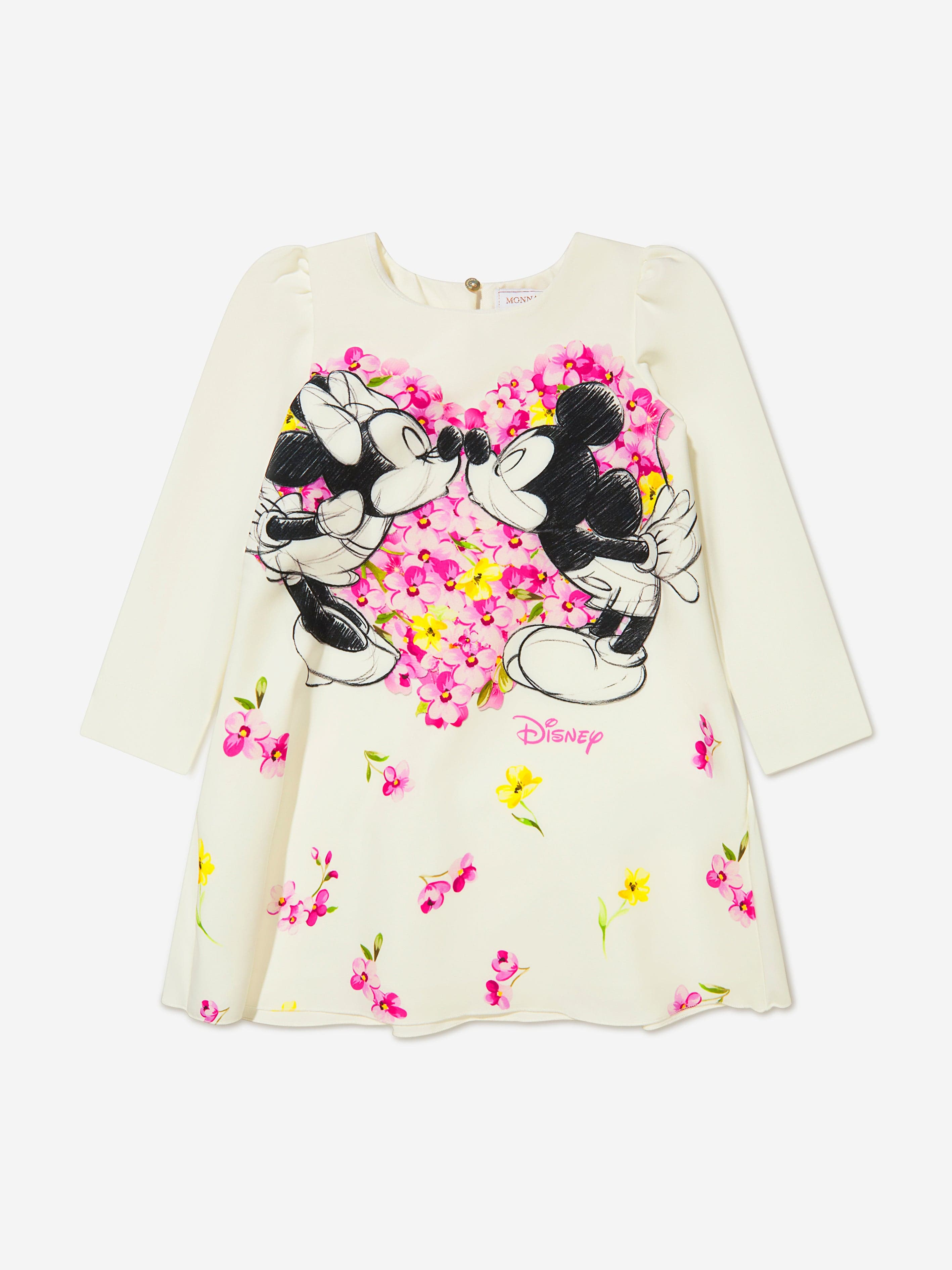 Monnalisa Girls Long Sleeve Mickey And Minnie Dress