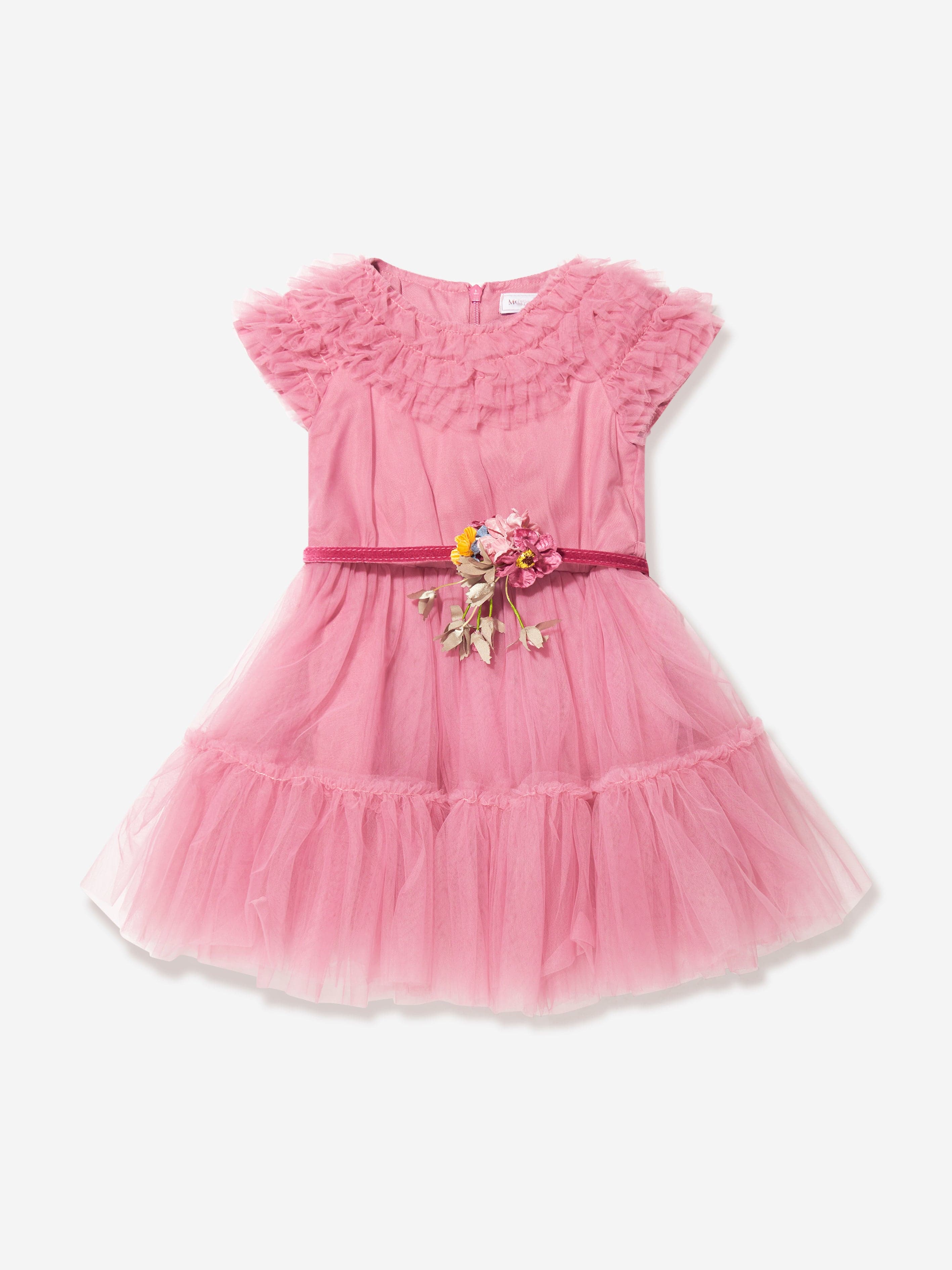 Monnalisa Girls Tulle Flower Dress