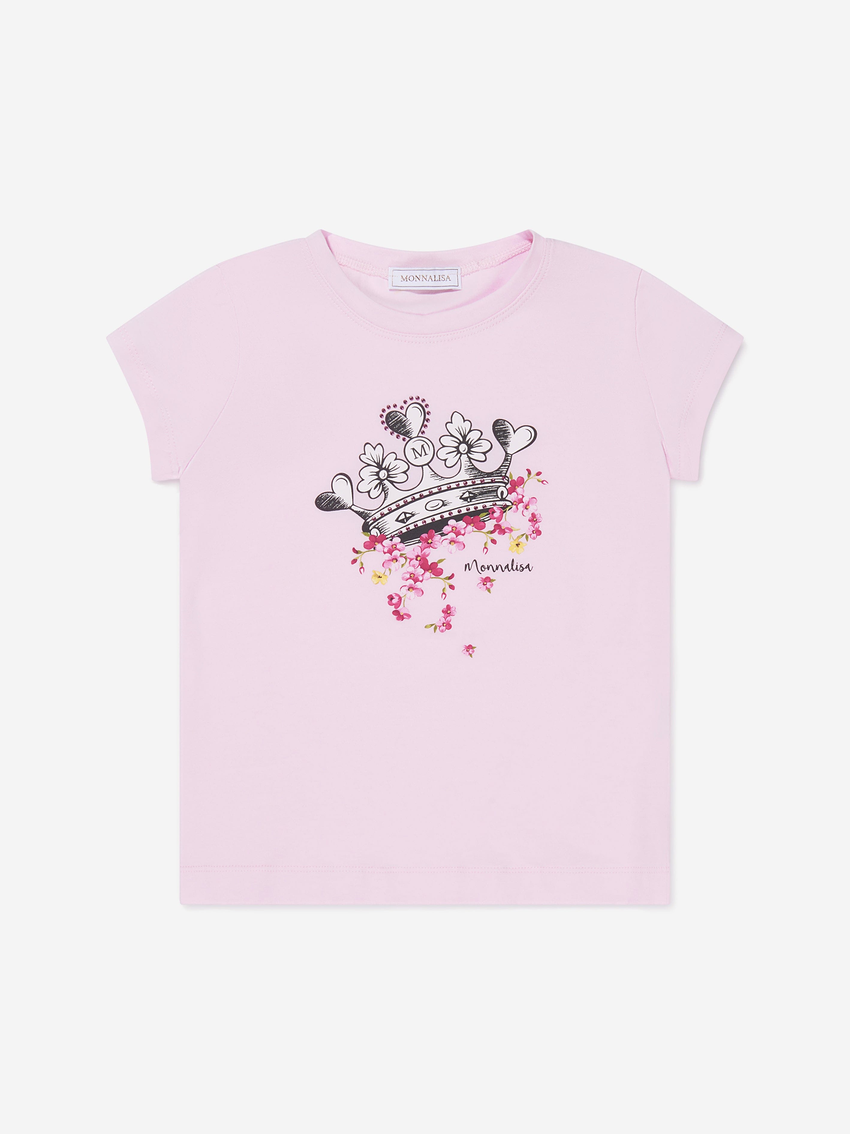 Monnalisa Girls Crown Print T-Shirt