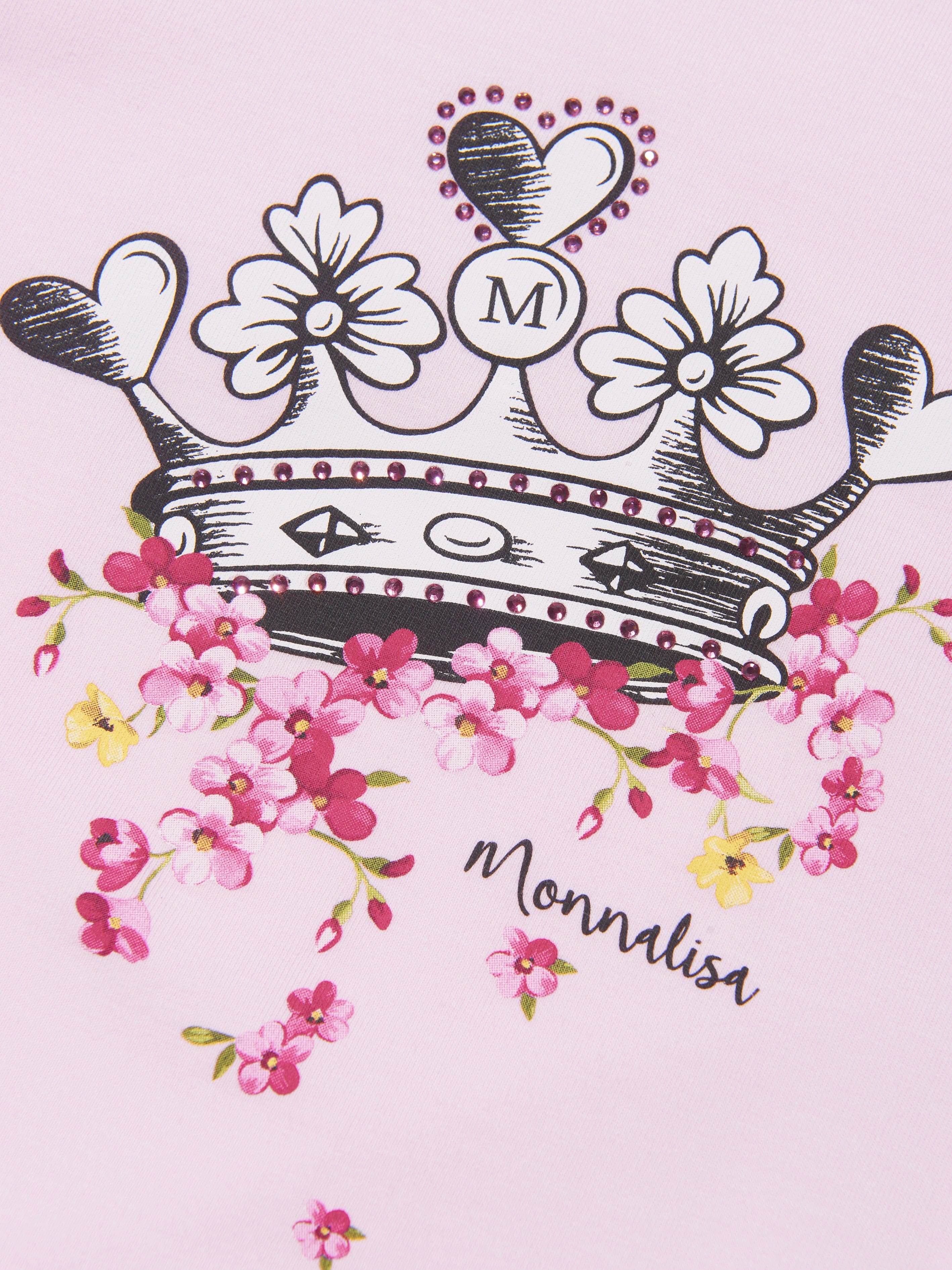 Monnalisa Girls Crown Print T-Shirt