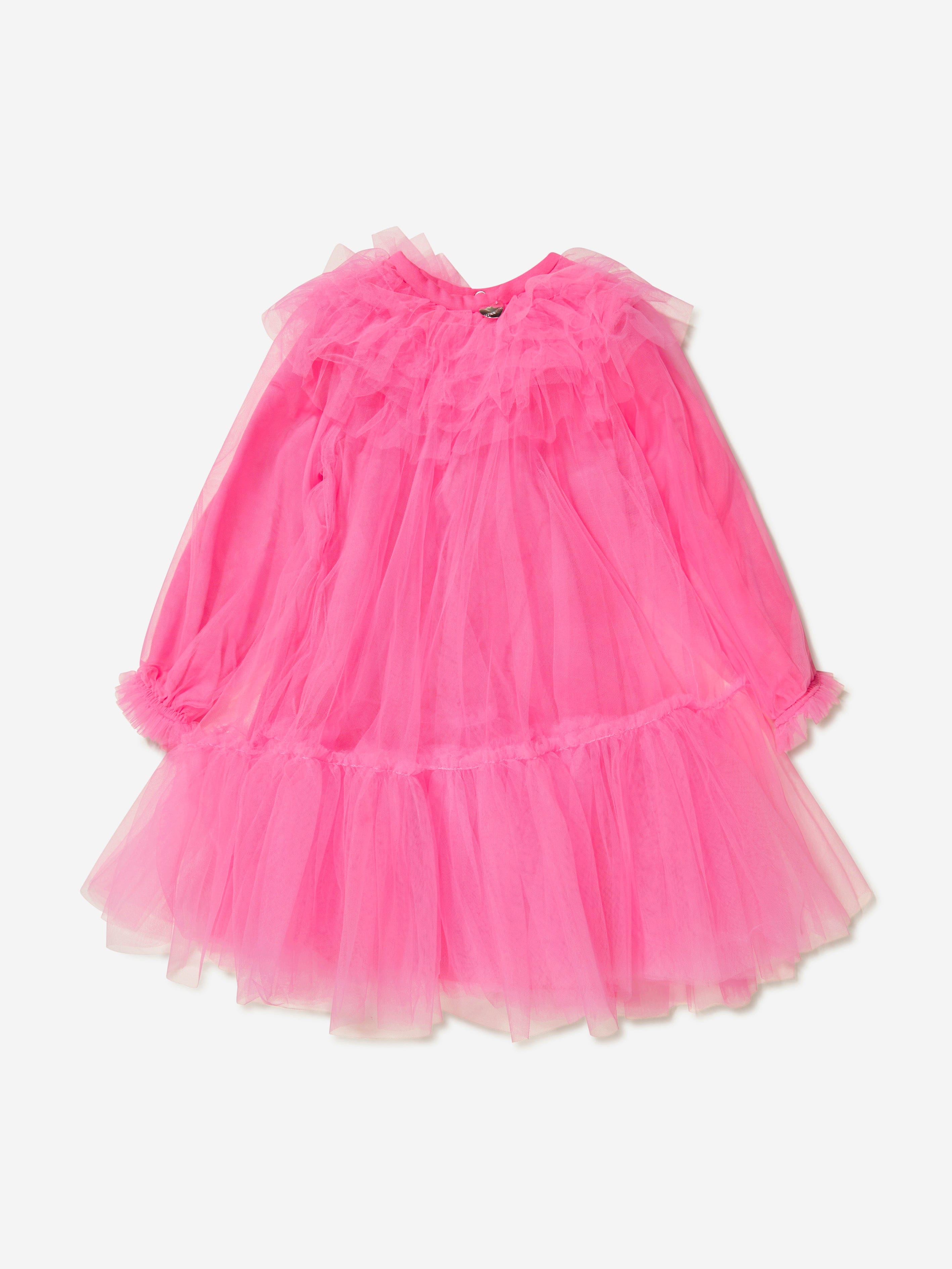 Monnalisa Girls Long Sleeve Tulle Dress