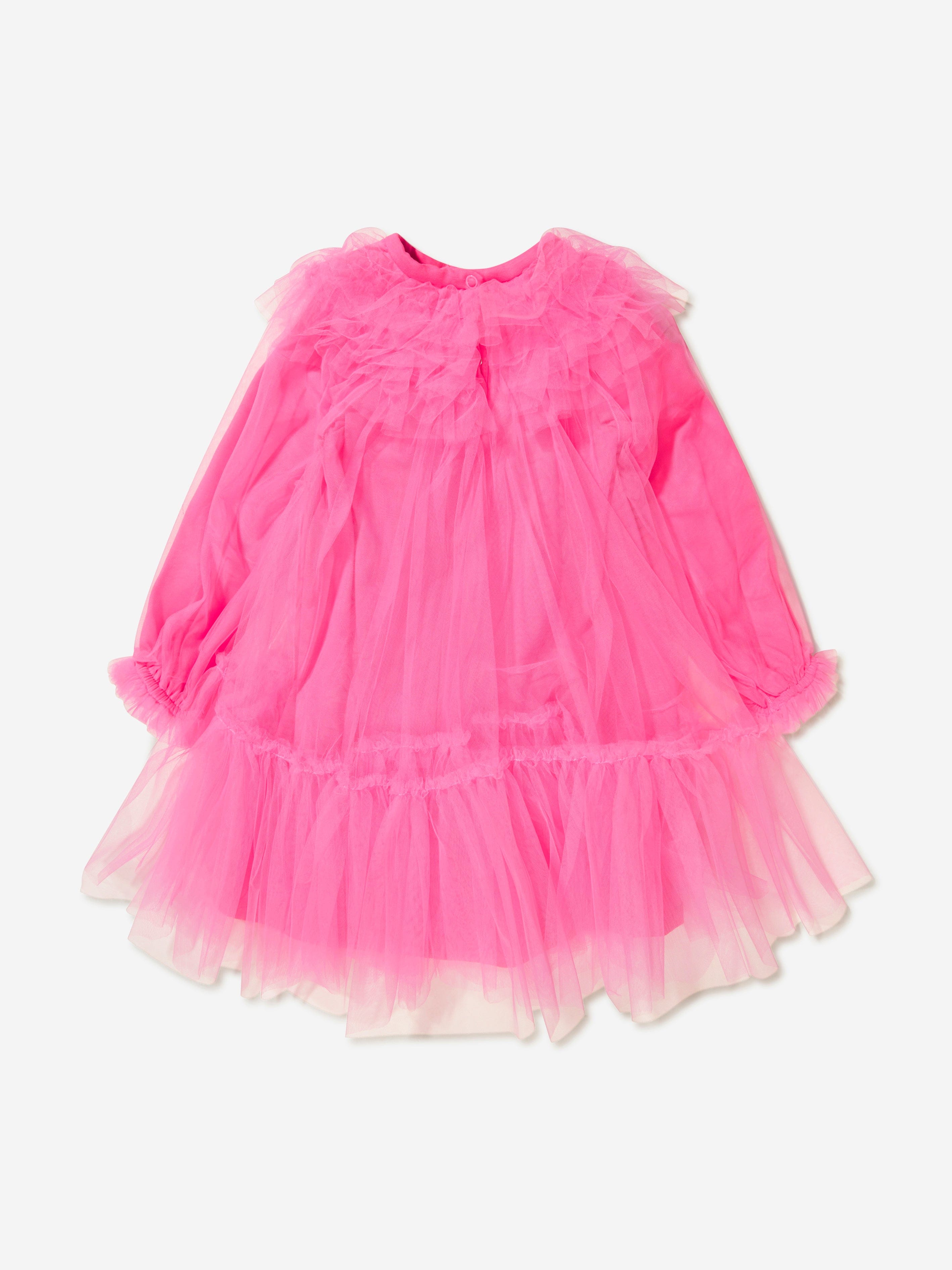 Monnalisa Girls Long Sleeve Tulle Dress