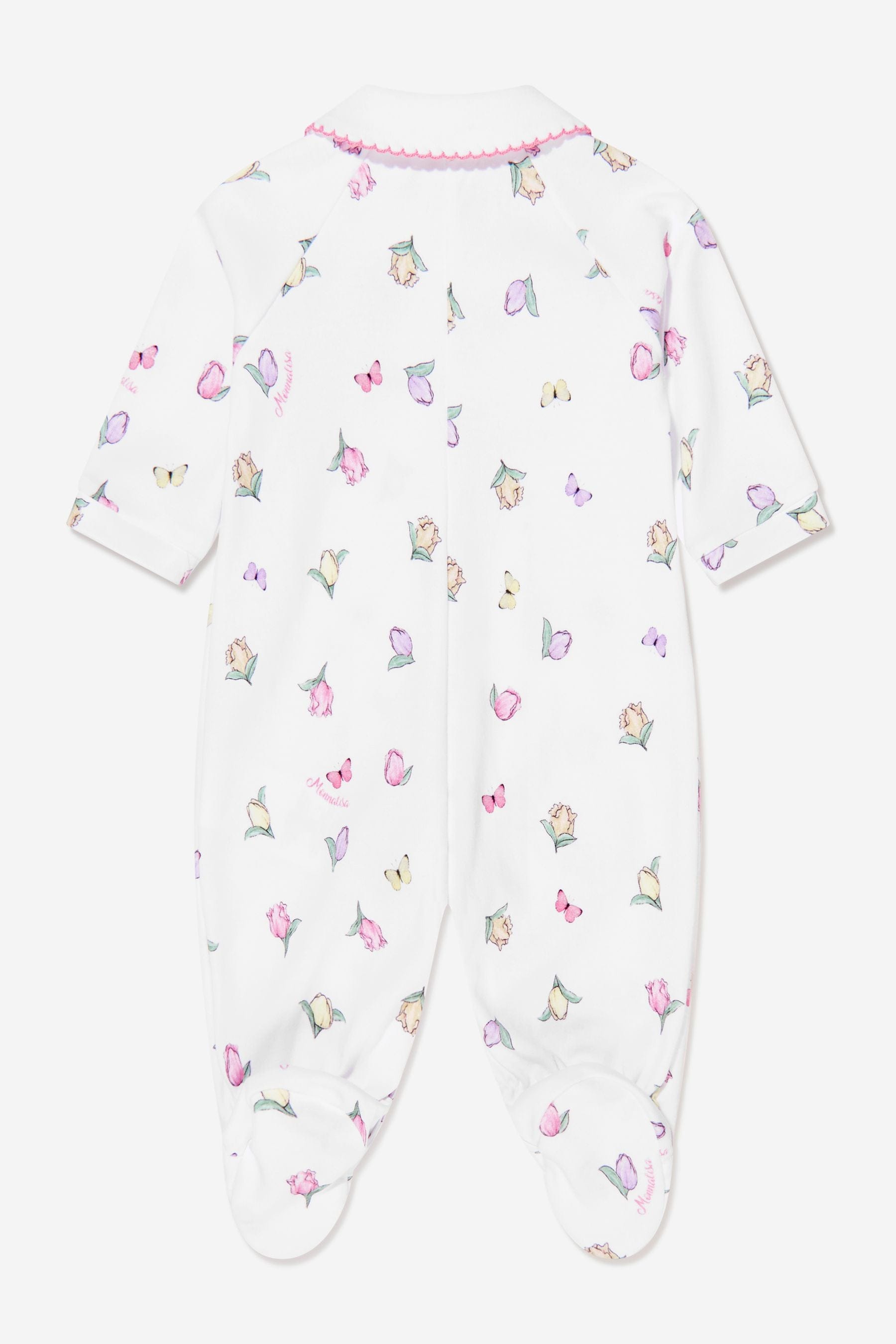 Monnalisa Baby Girls Butterflies Babygrow In White