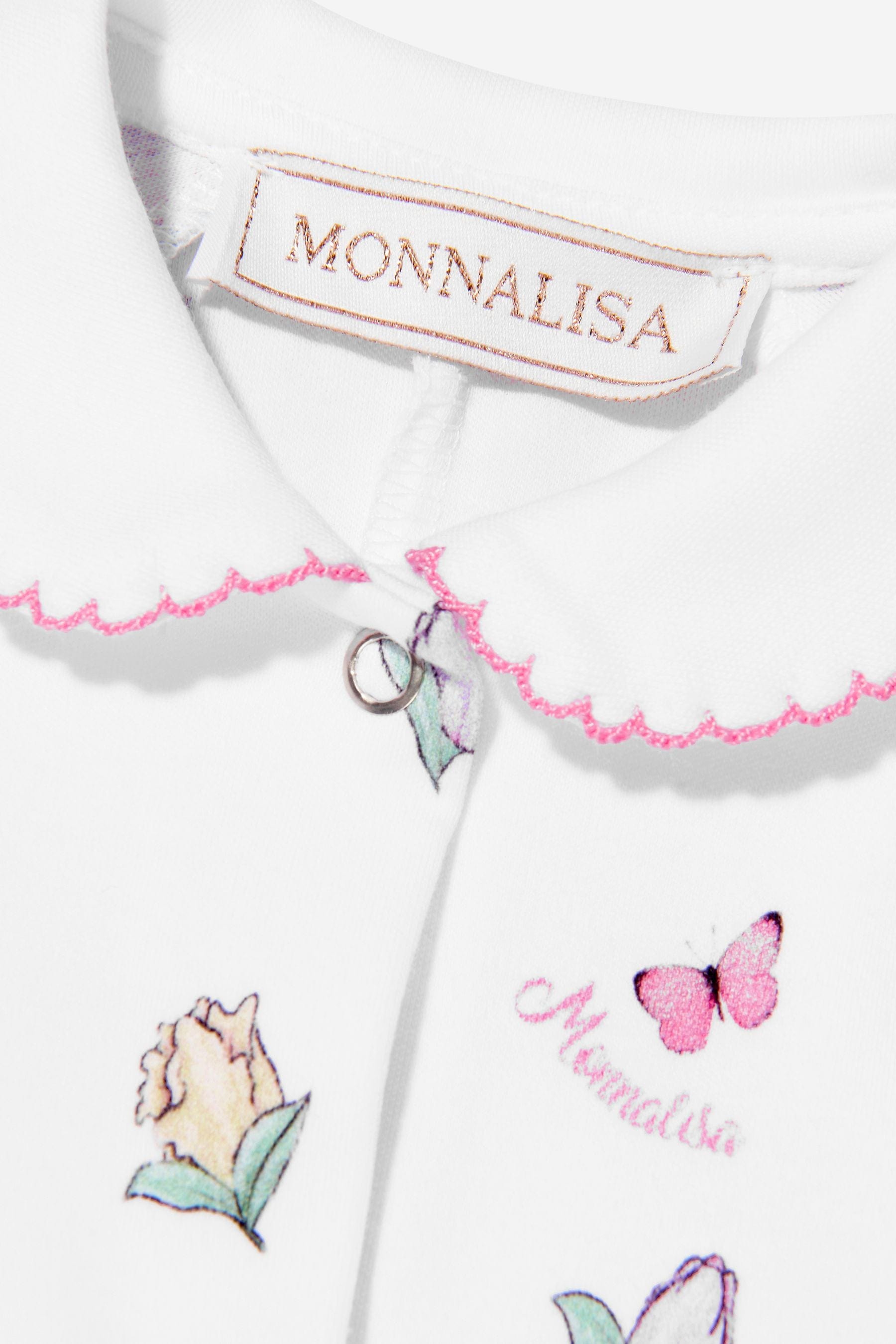 Monnalisa Baby Girls Butterflies Babygrow In White