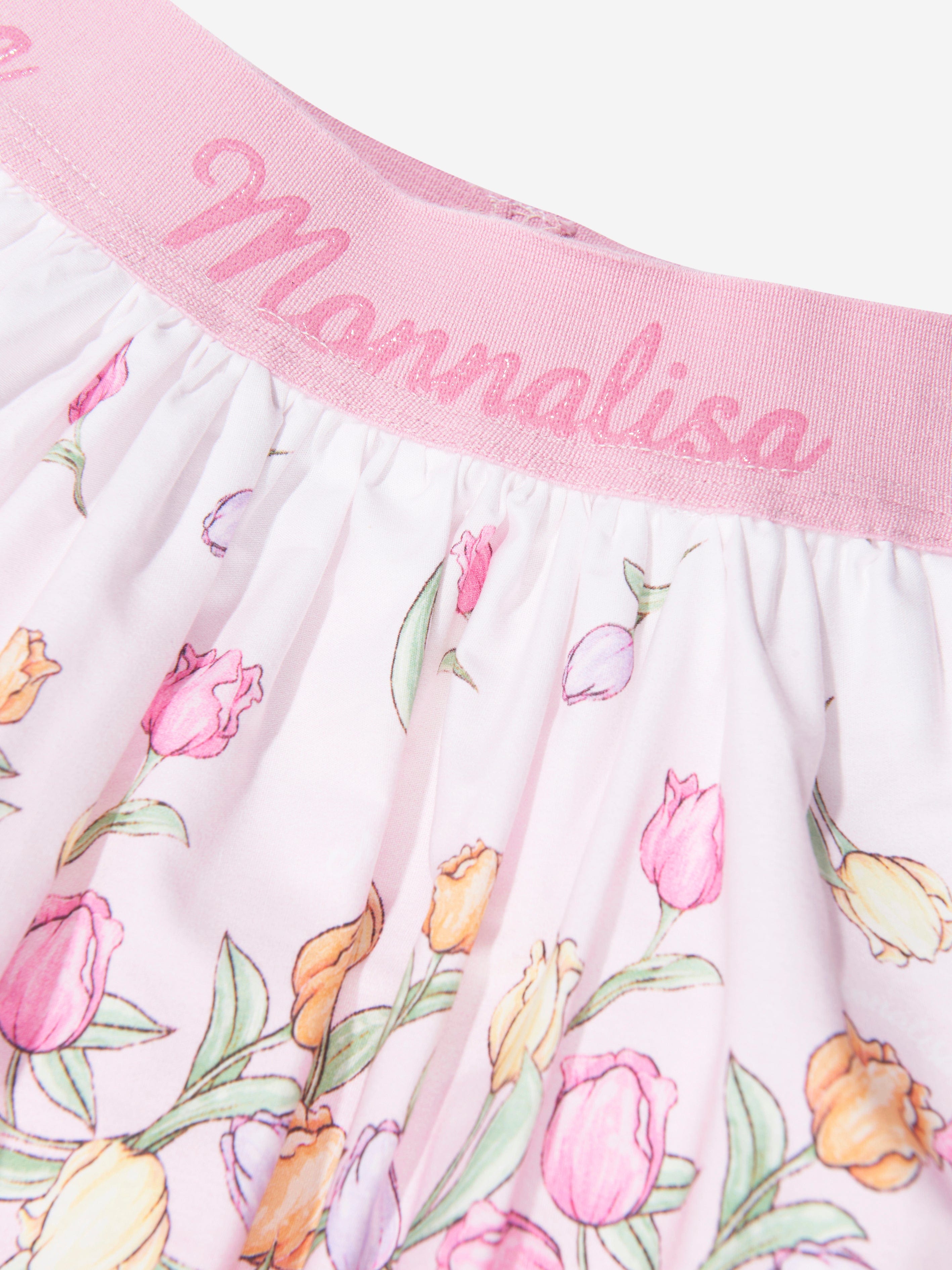 Monnalisa Baby Girls Tulip Print Skirt In Pink