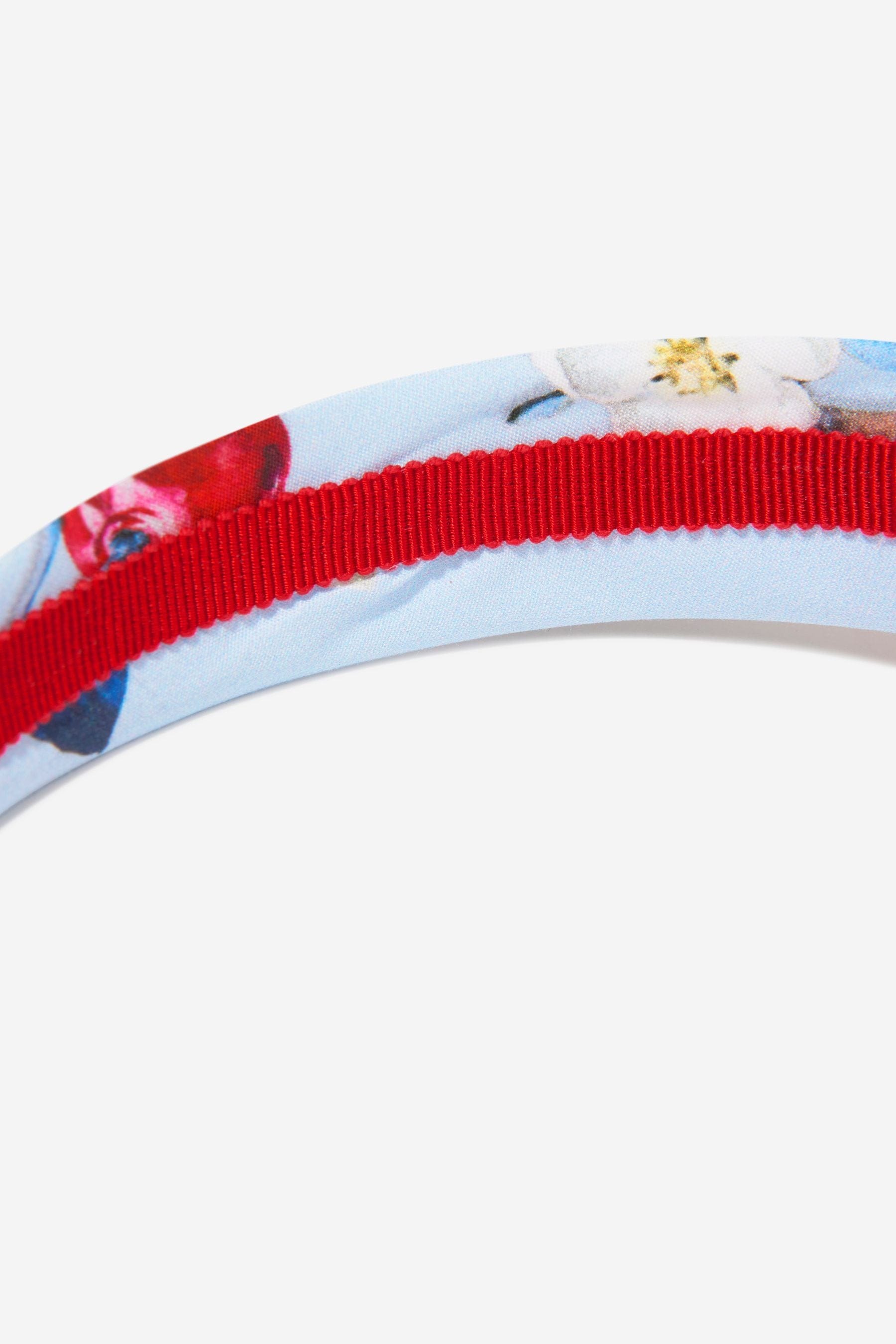 Monnalisa Girls Cherry Print Bow Headband In Blue