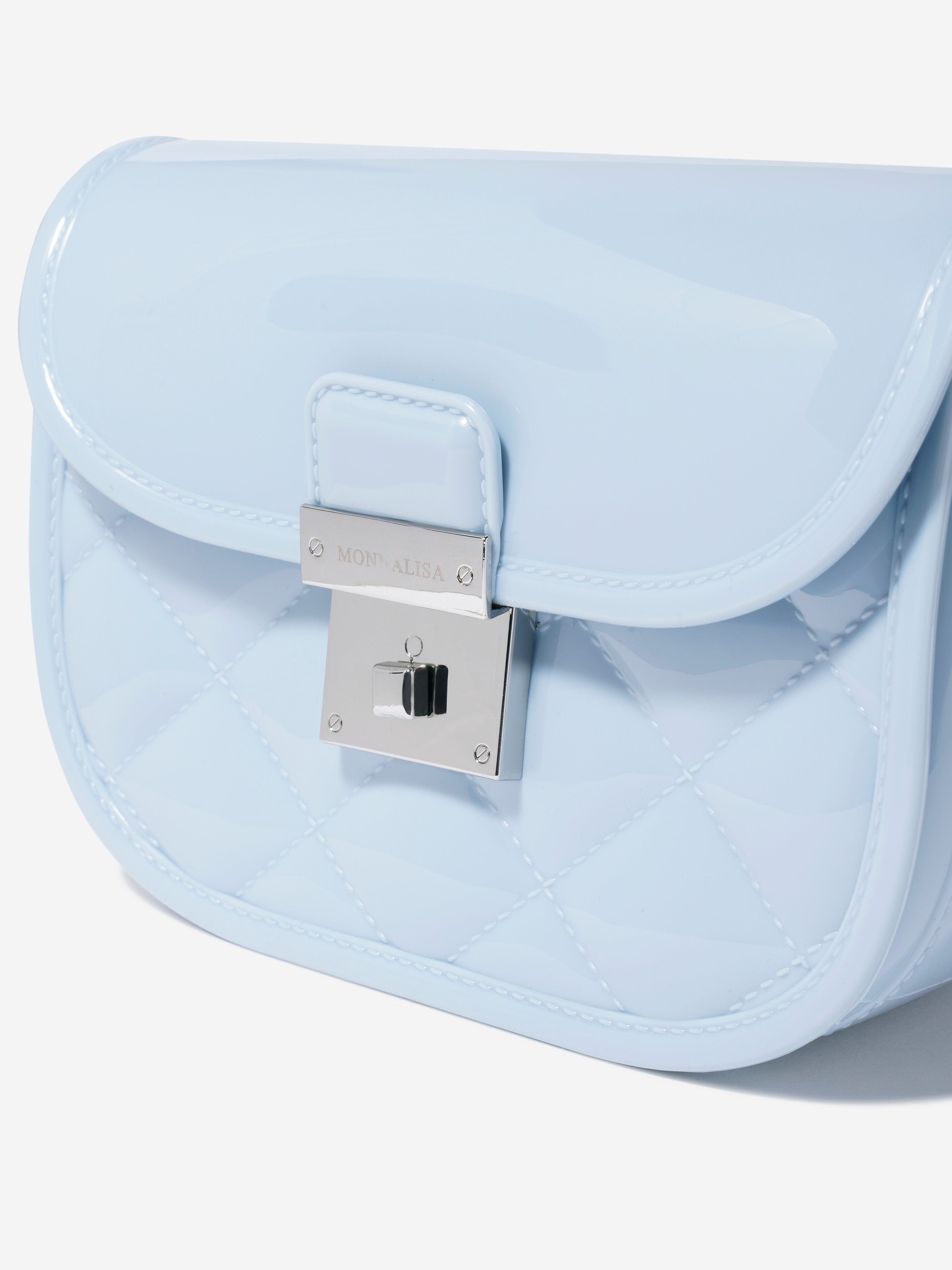 Monnalisa Girls PVC Shoulder Bag In Blue