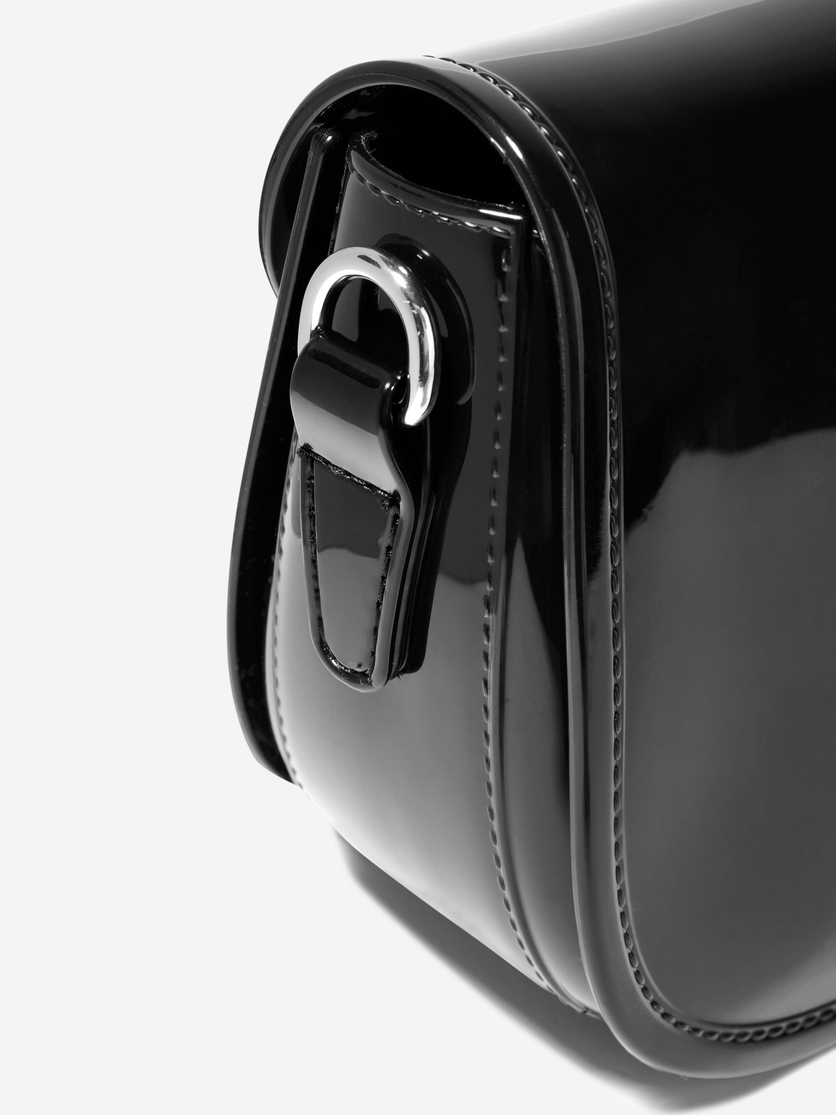 Monnalisa Girls PVC Shoulder Bag In Black