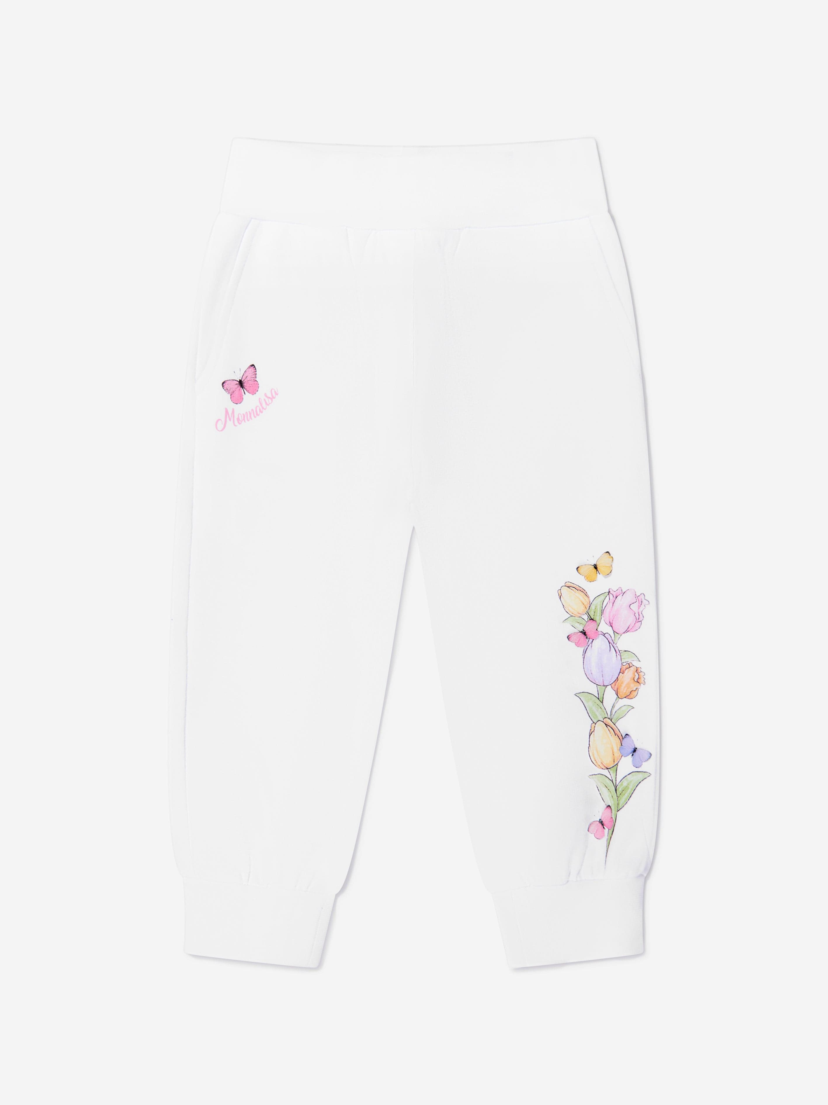 Monnalisa Baby Girls Tulip Joggers In White