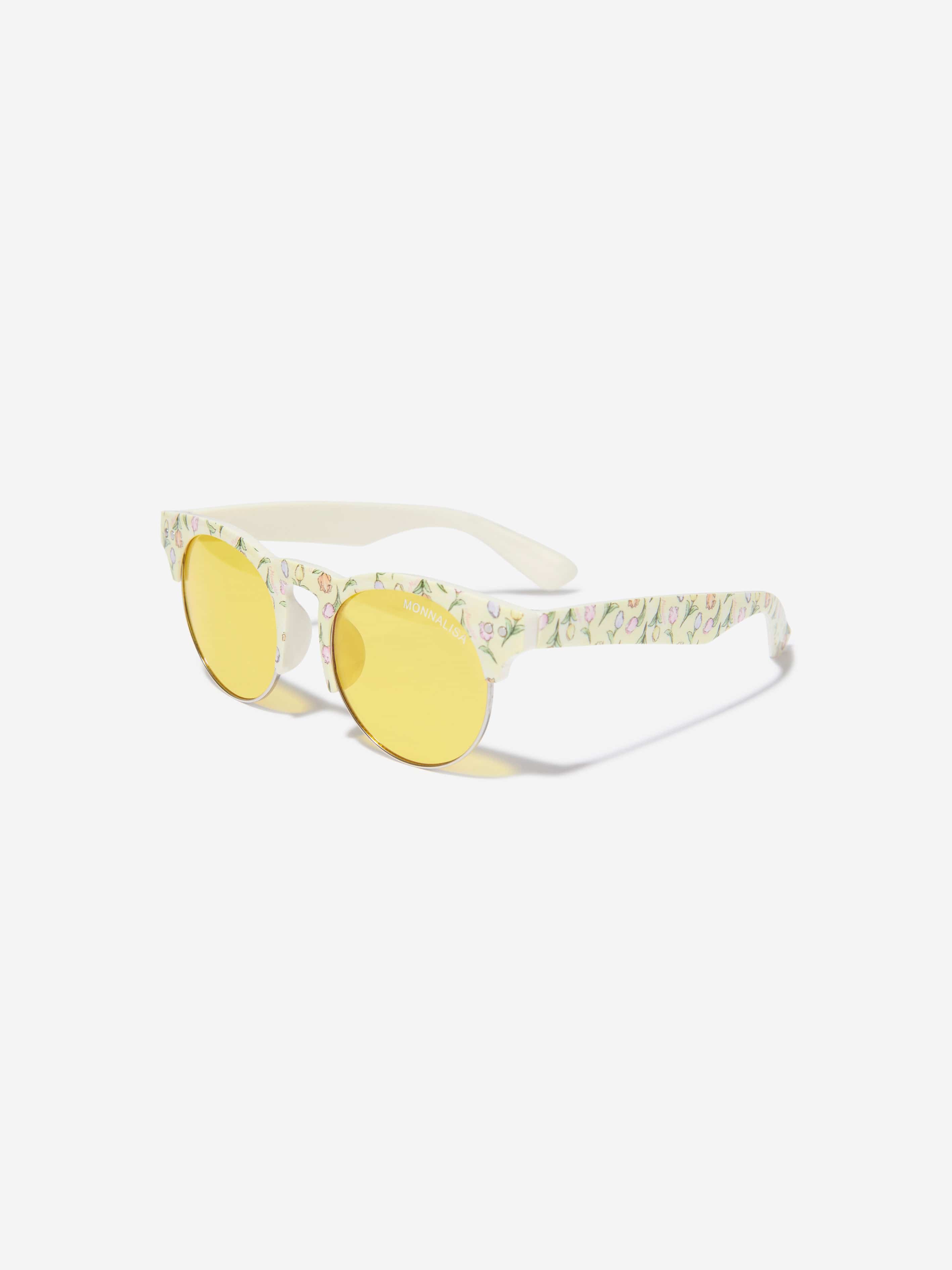 Monnalisa Girls Tulip Sunglasses With Case In Yellow