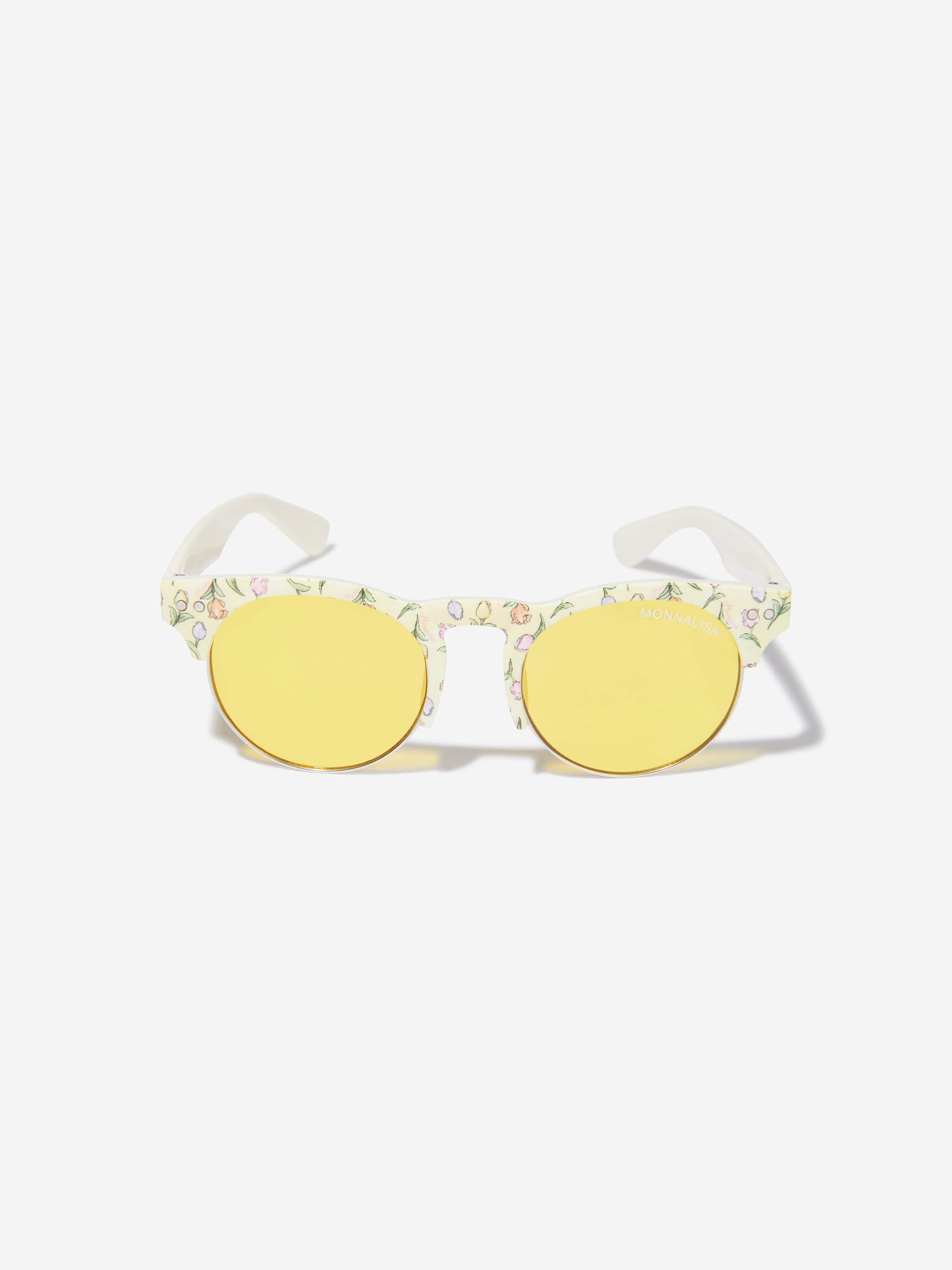 Monnalisa Girls Tulip Sunglasses With Case In Yellow