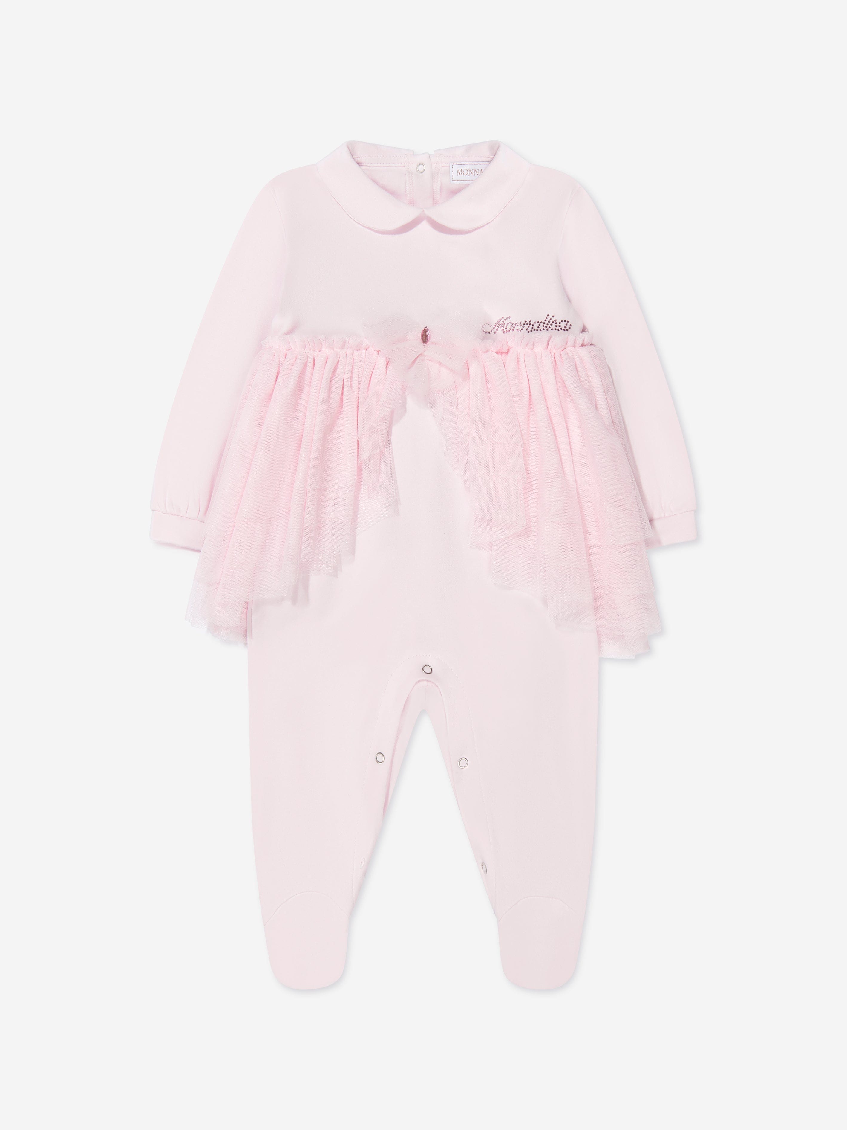 Monnalisa Baby Girls Party Chic Babygrow In Pink