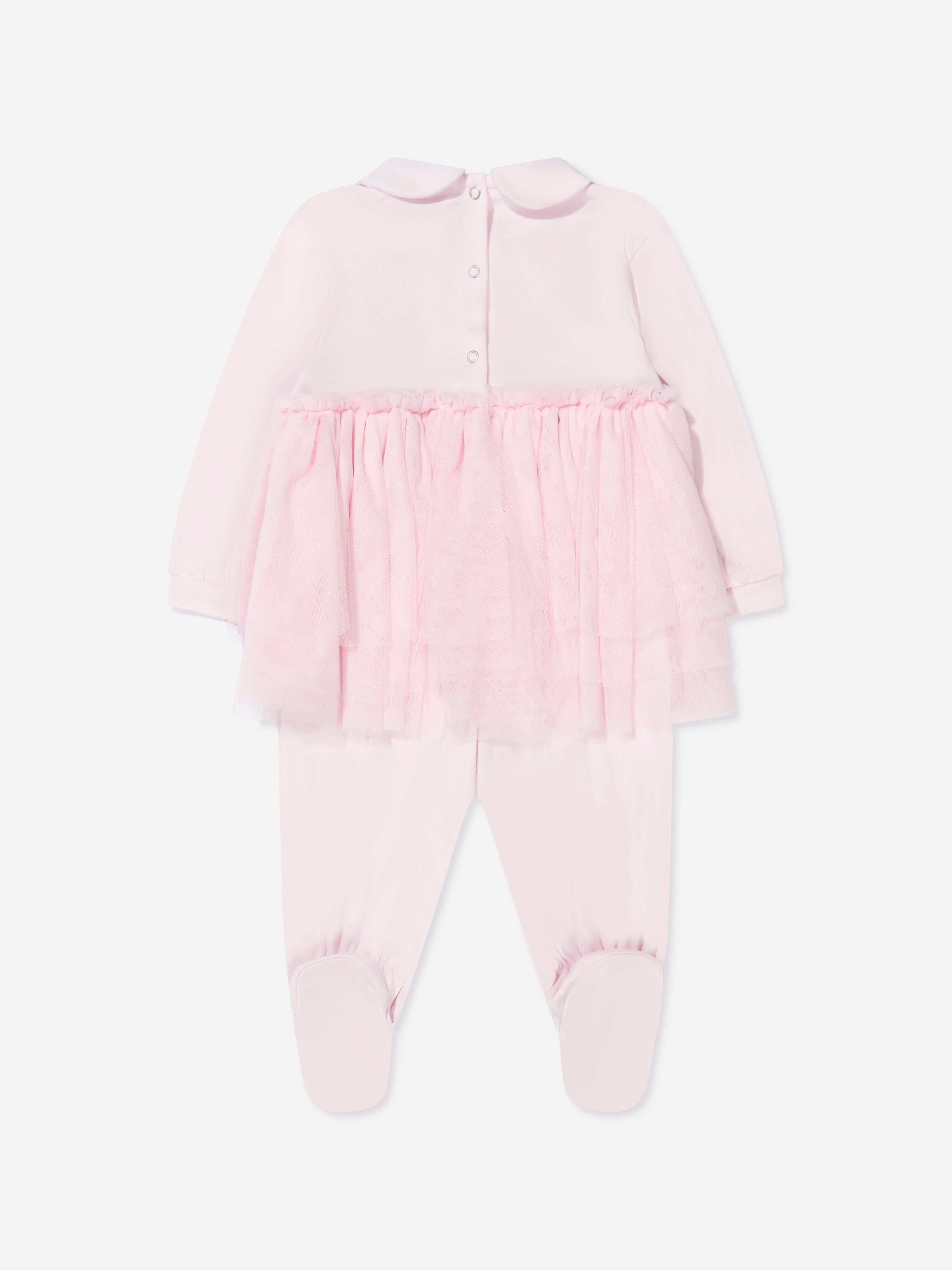 Monnalisa Baby Girls Party Chic Babygrow In Pink