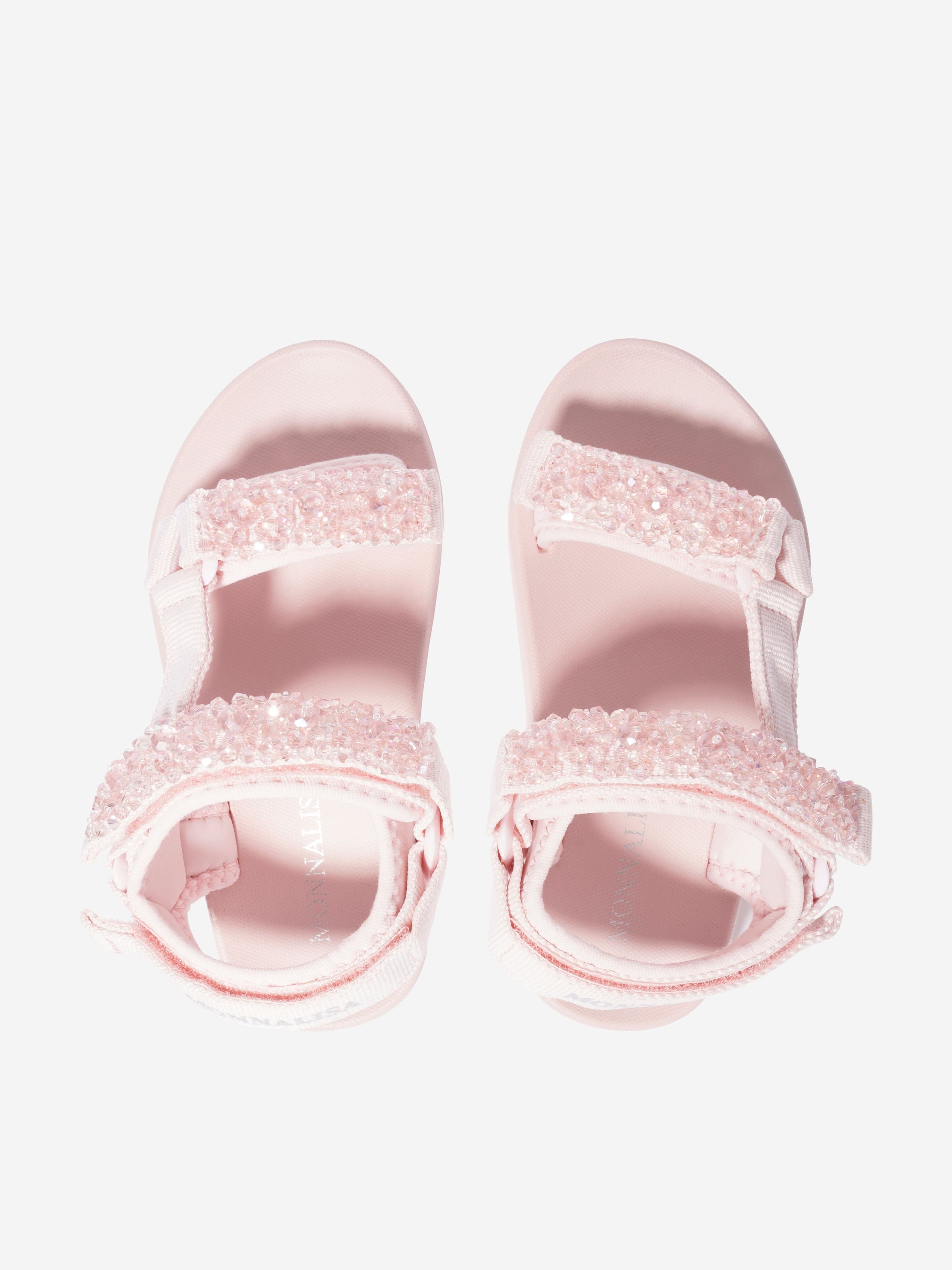 Monnalisa Girls Techno Soft Sandals in Pink