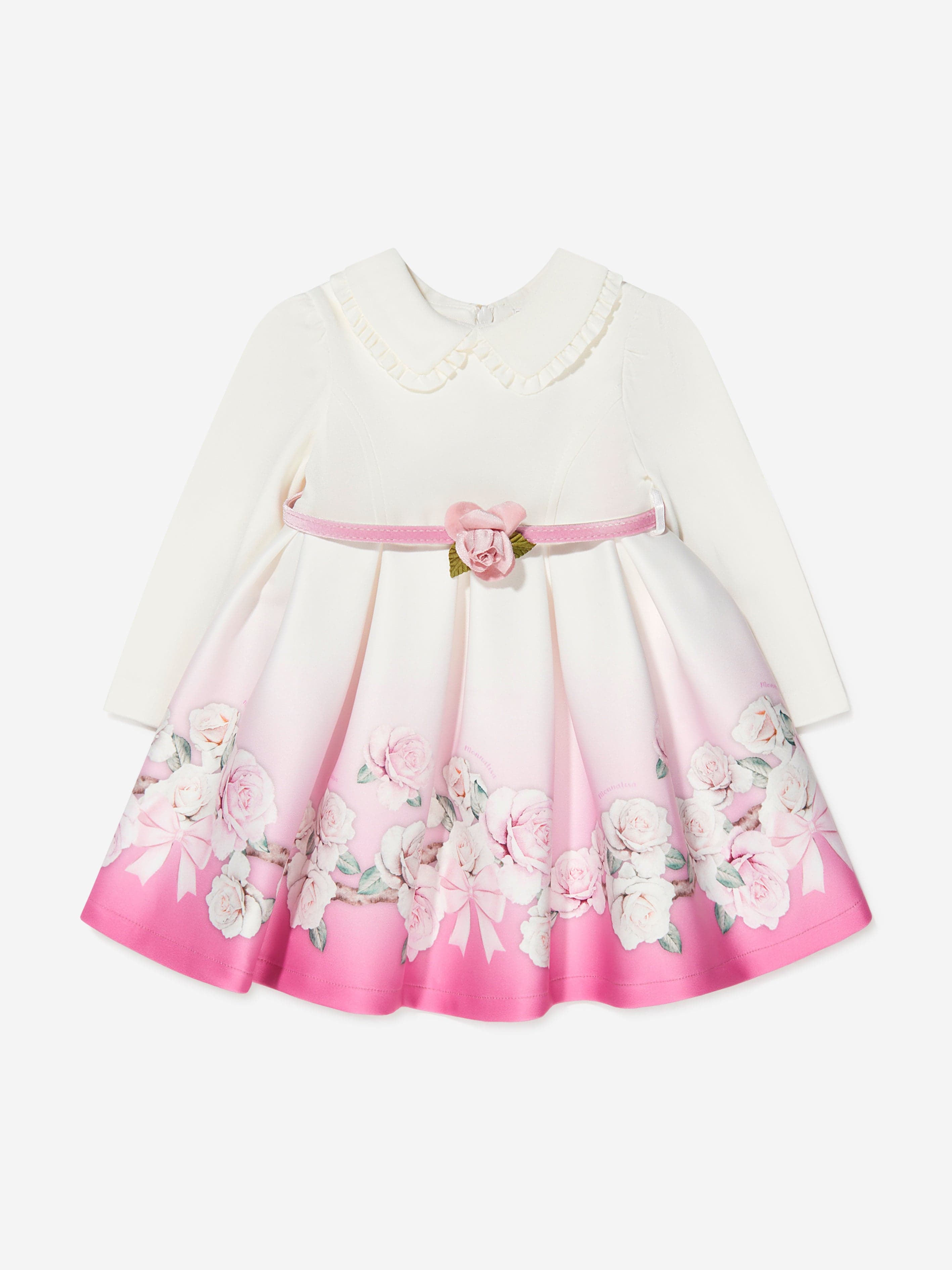 Monnalisa Baby Girls Neoprene Rose Dress