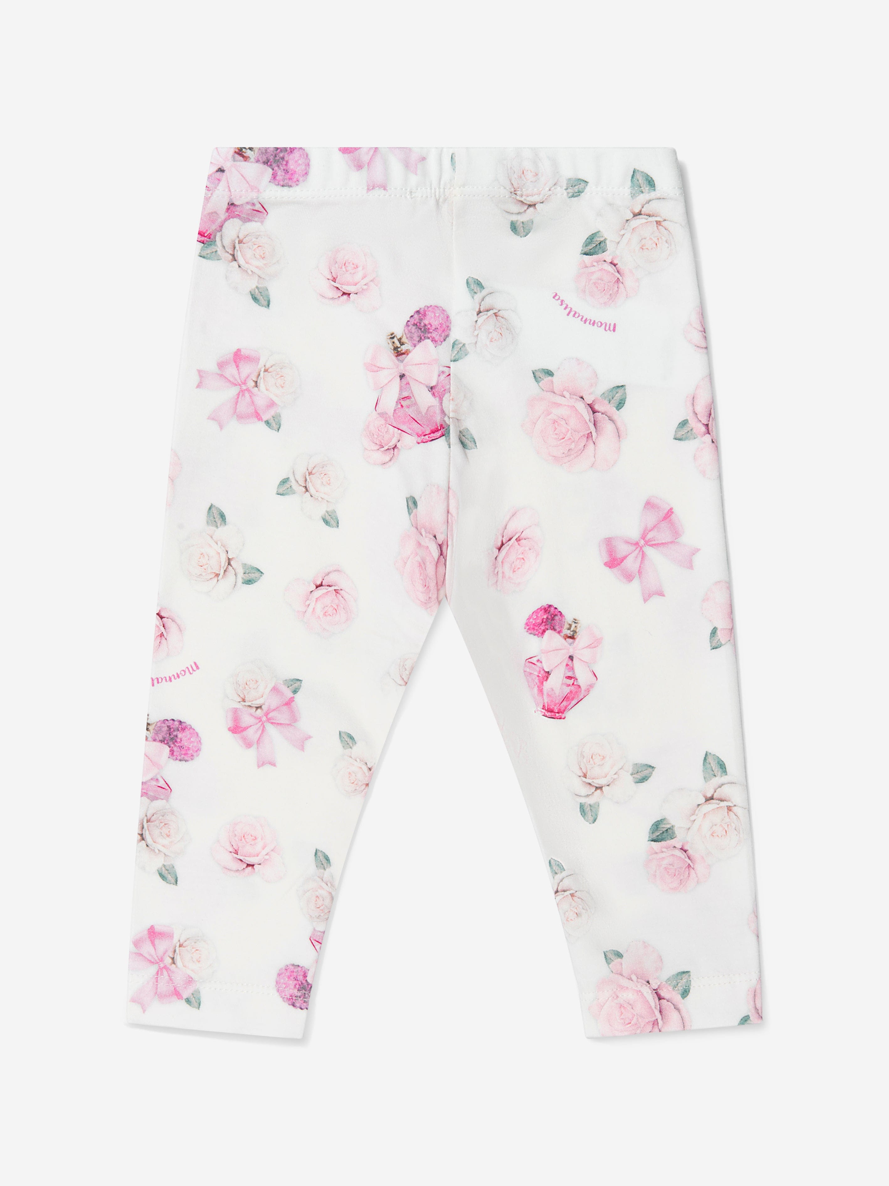 Monnalisa Baby Girls Rose Print Leggings