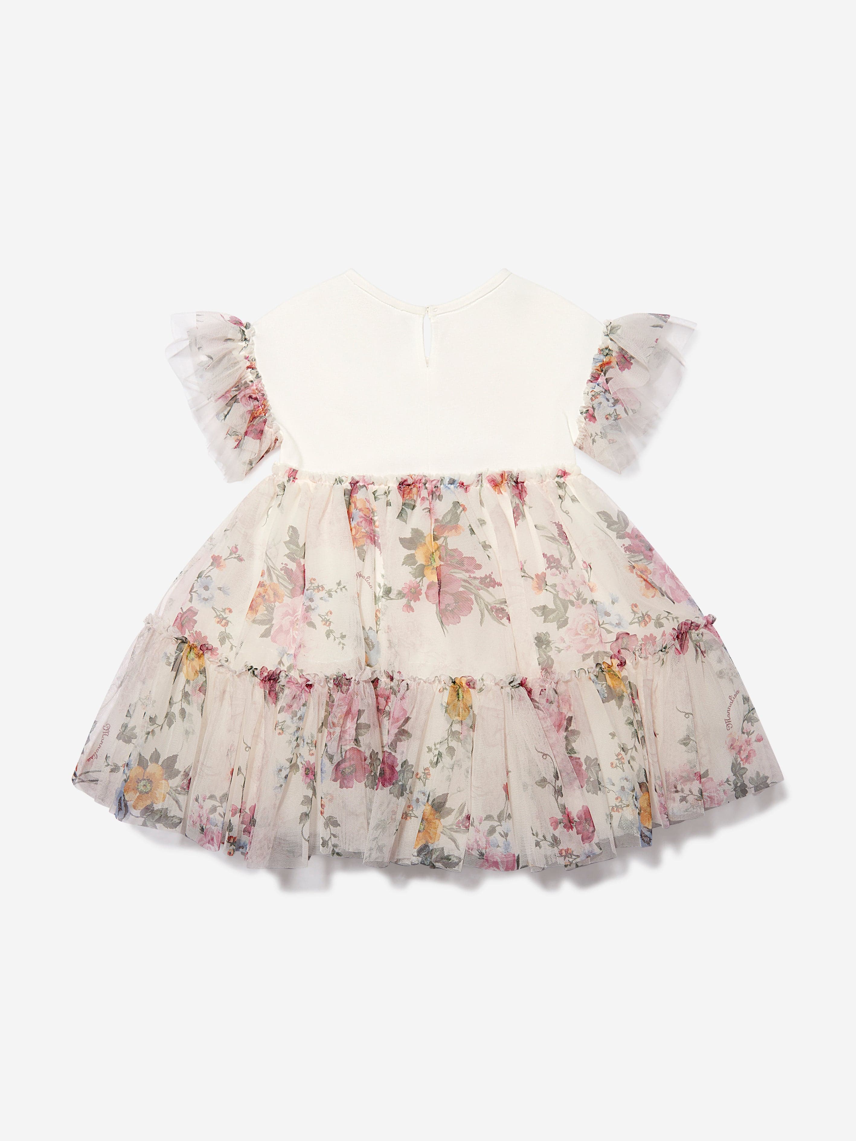 Monnalisa Girls Floral Tulle Dress