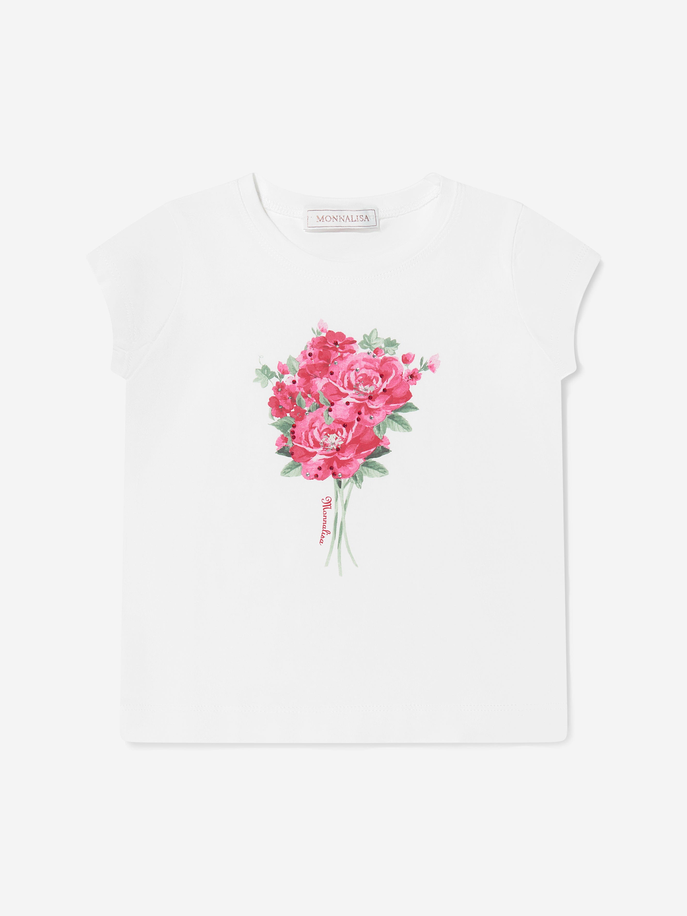 Monnalisa Girls Bouquet Print T-Shirt