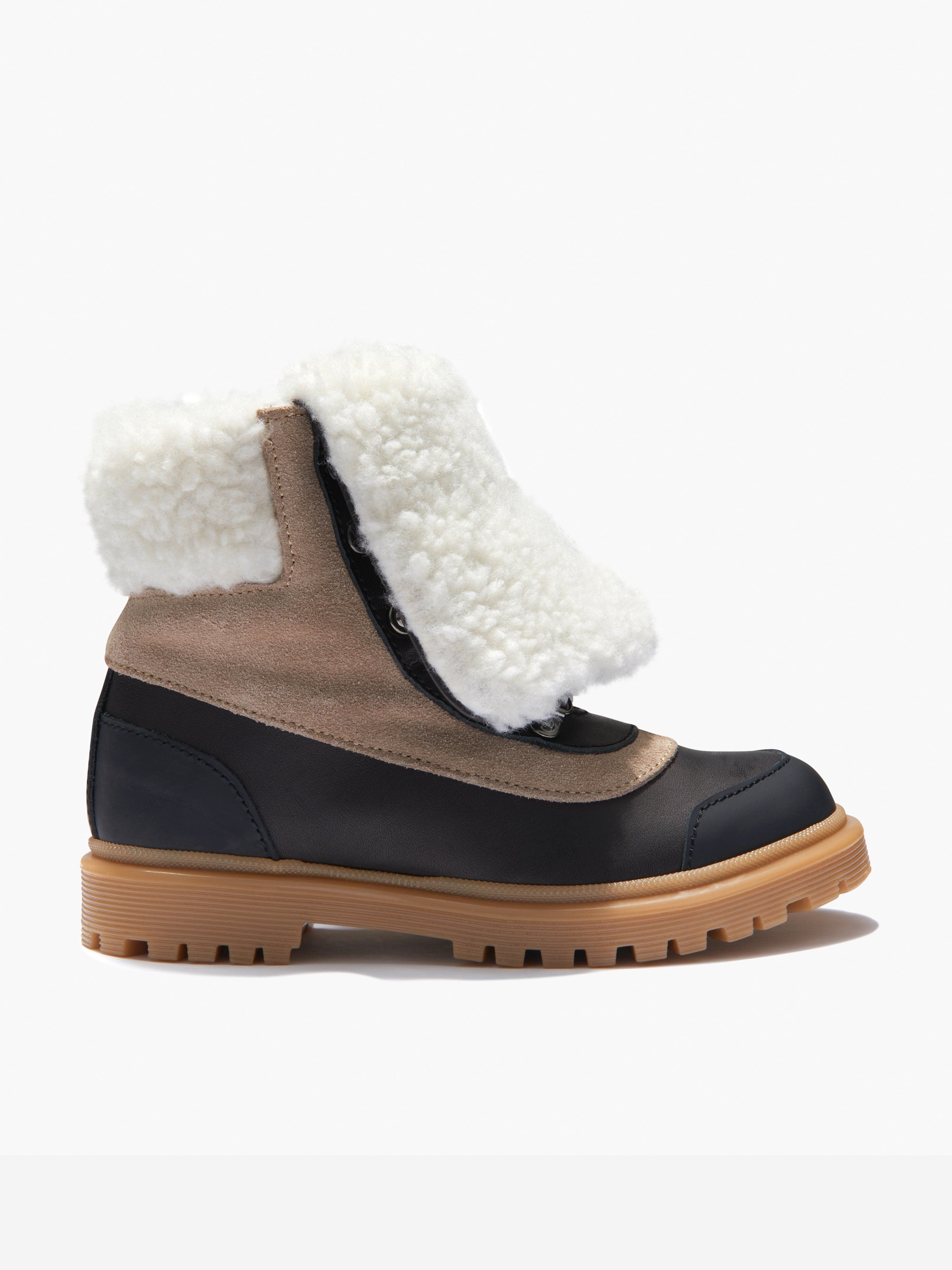 Moncler Leather Fleece Lined Boots