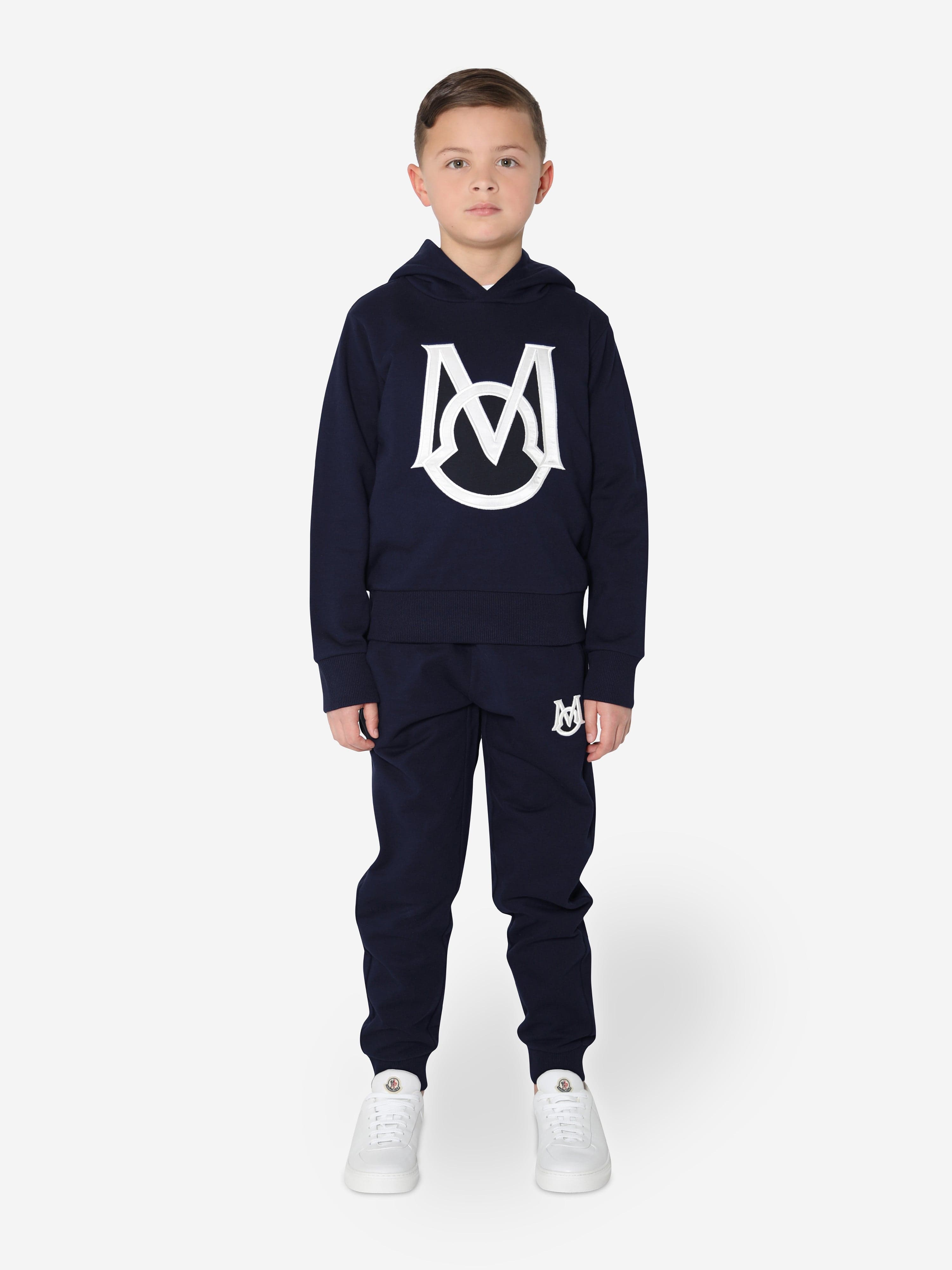 Moncler Enfant Boys Logo Hoodie in Navy